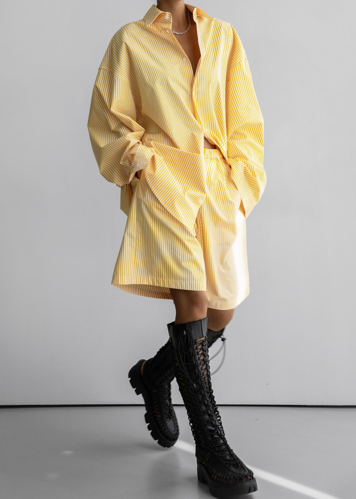 Rimini Bermuda Shorts - Yellow/White Stripe - 1