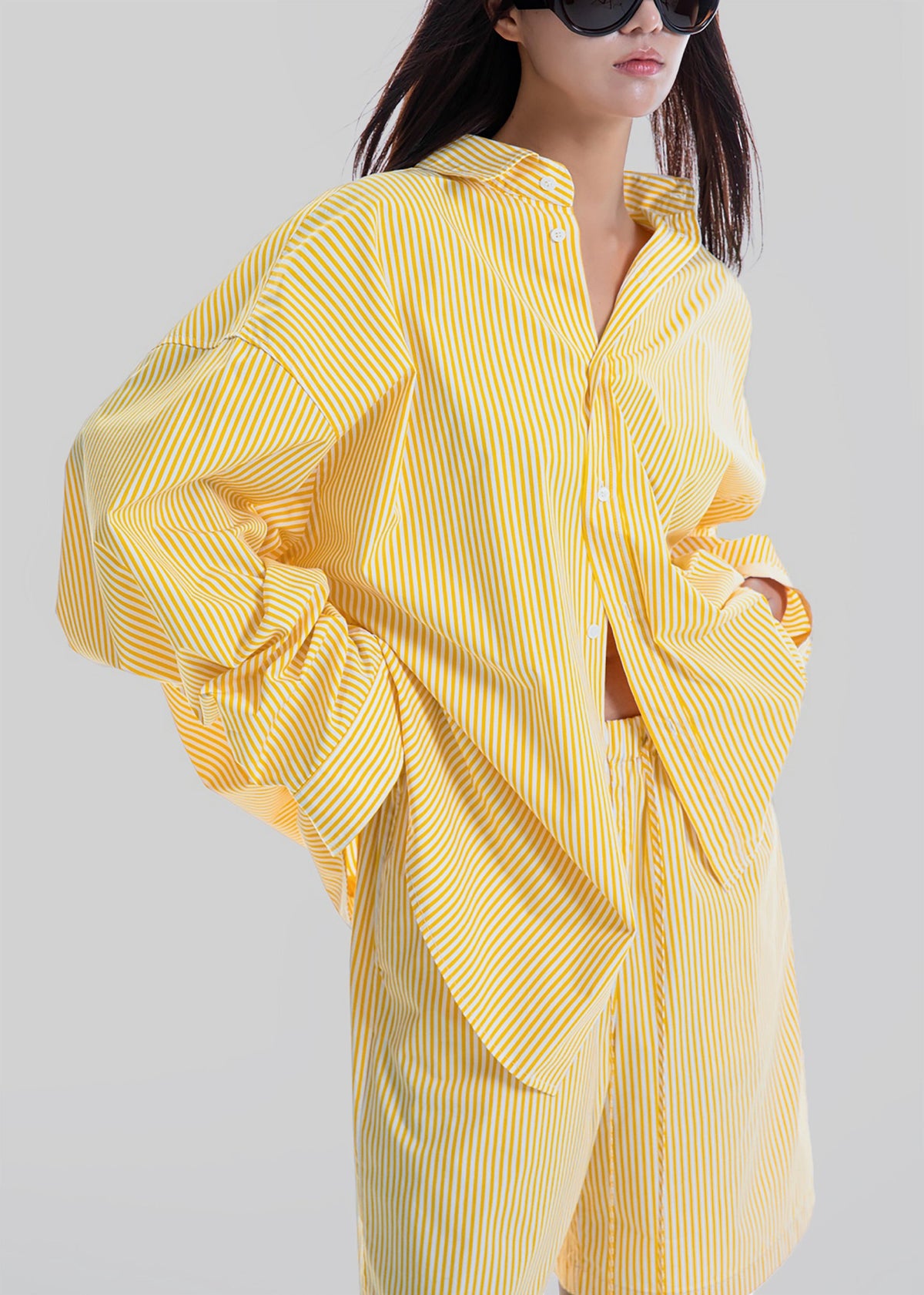Rimini Bermuda Shorts - Yellow/White Stripe - 4