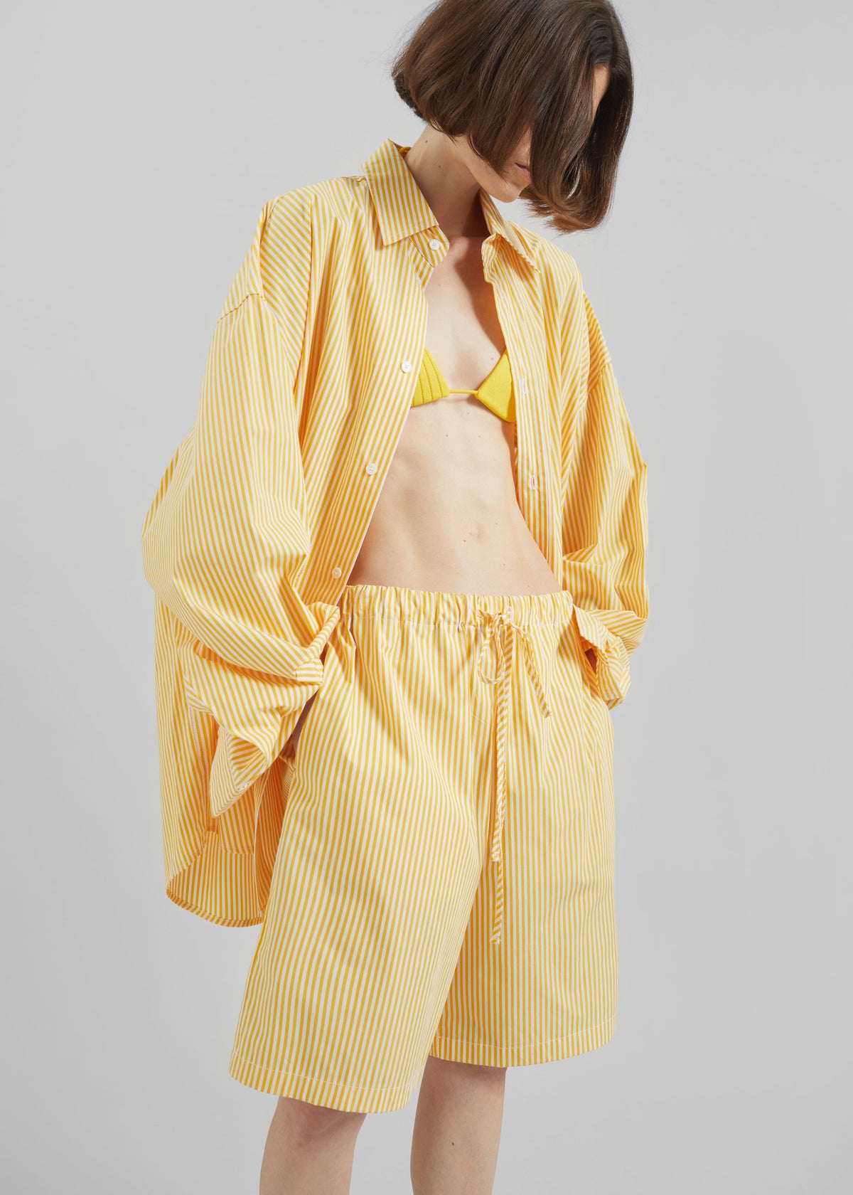 Rimini Bermuda Shorts - Yellow/White Stripe - 3