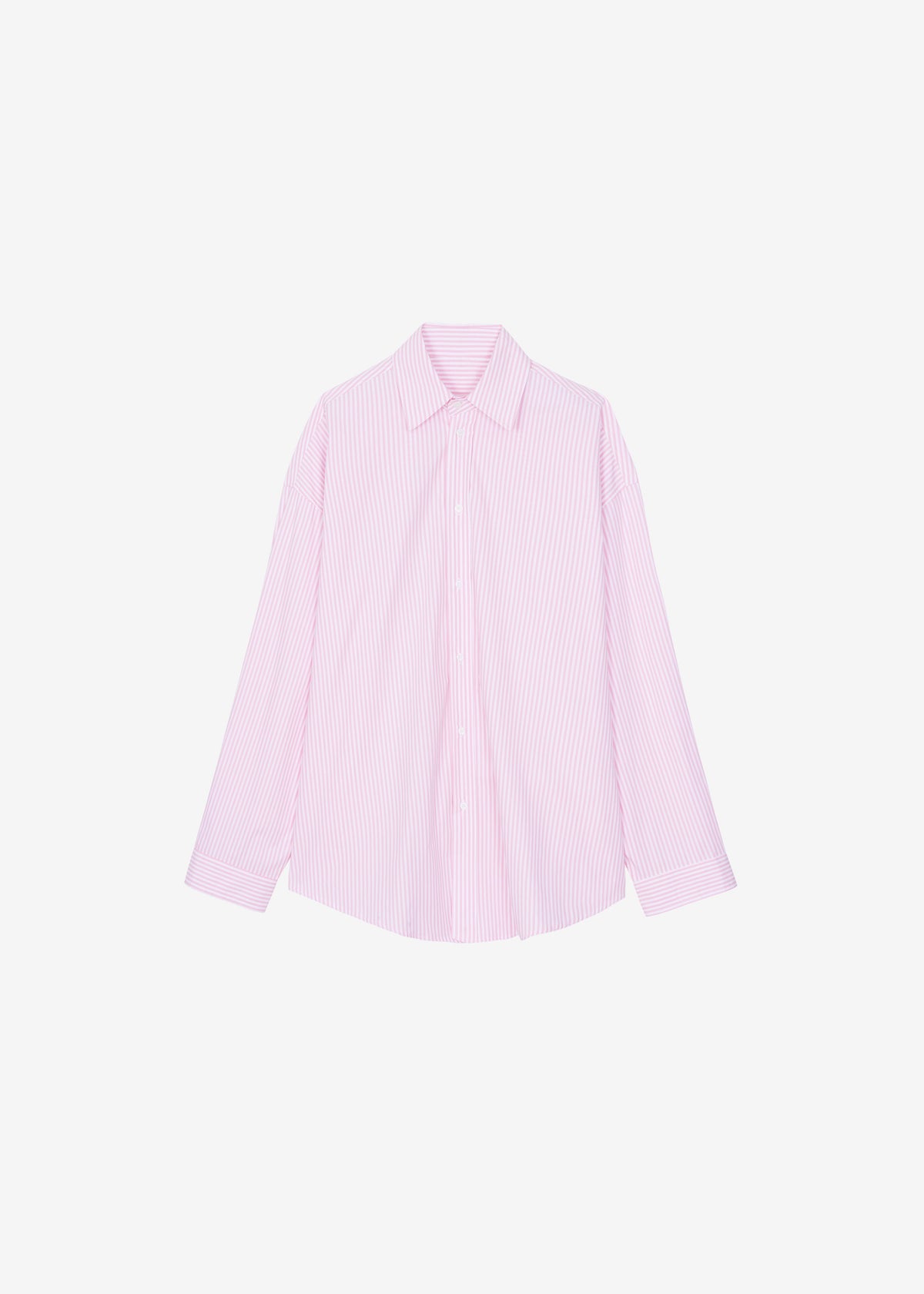 Rimini Oversized Poplin Shirt - Pink/White Stripe - 12