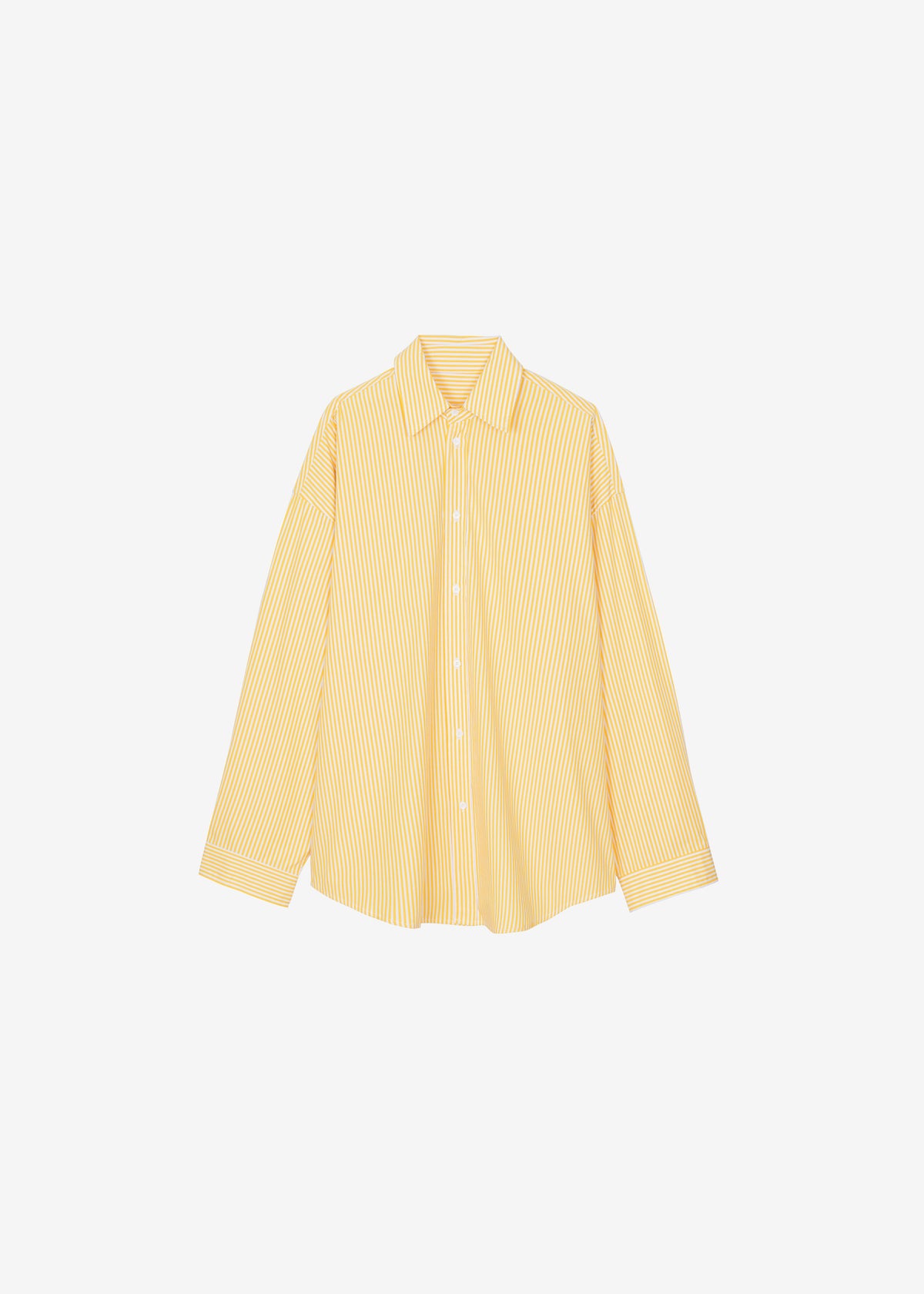 Rimini Oversized Poplin Shirt - Yellow/White Stripe - 14