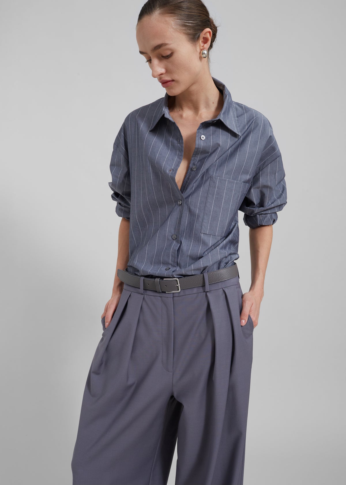 Ripley Pleated Trousers - Grey - 6