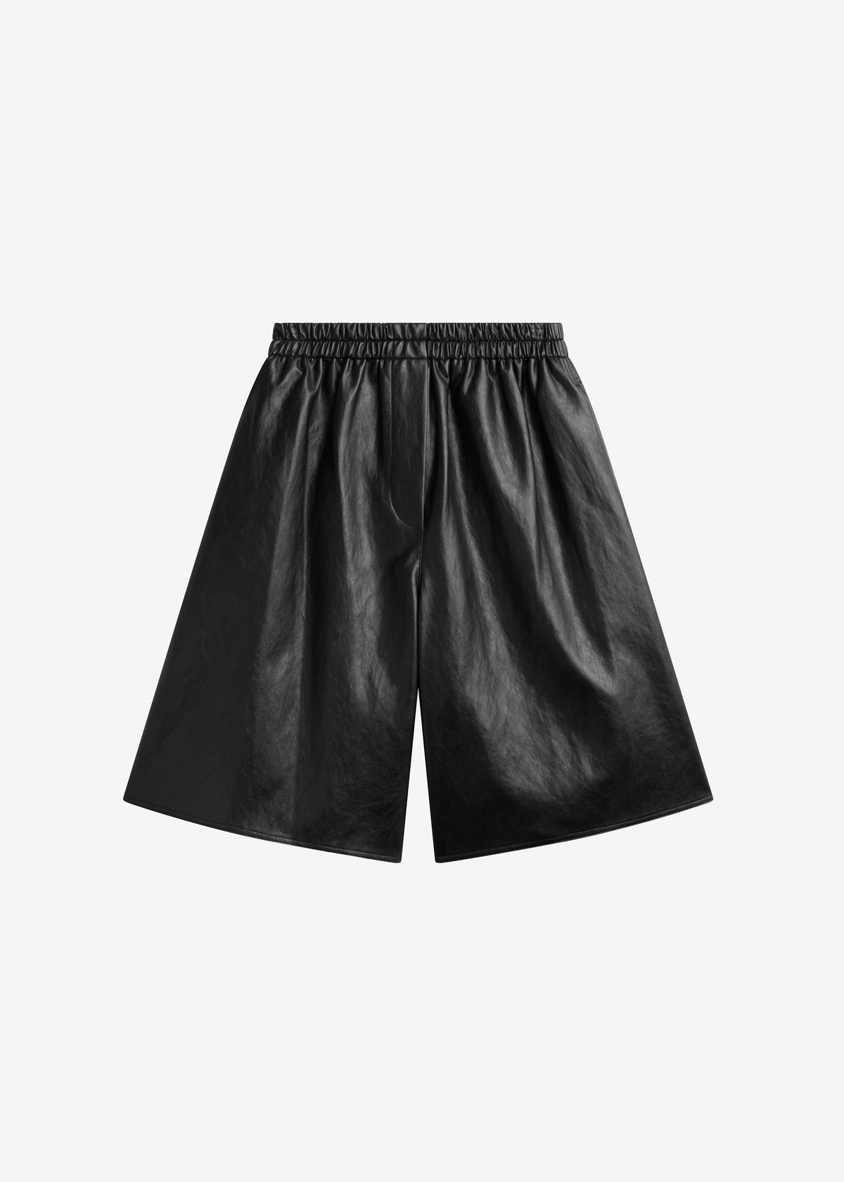 Risarven Faux Leather Bermuda Shorts - Black - 9
