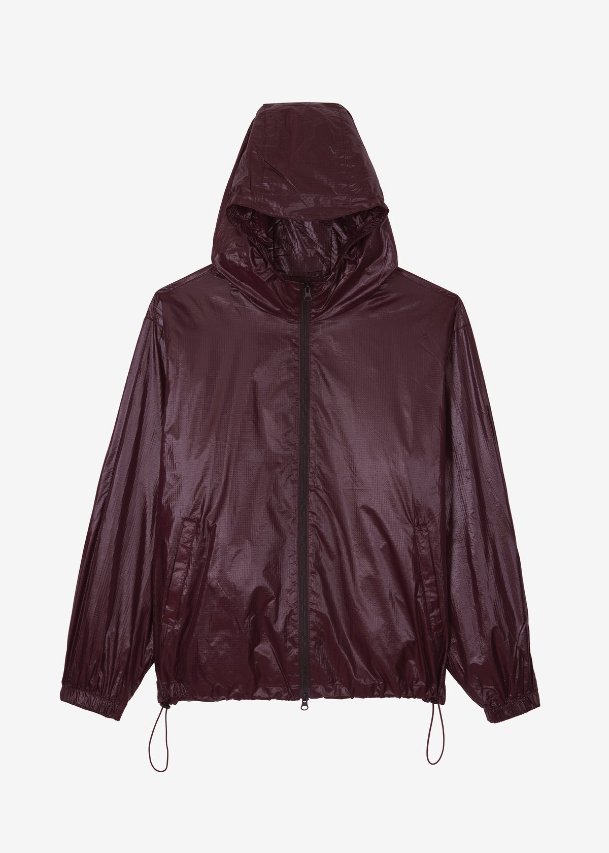 Risbury Glossed Hooded Jacket - Dark Plum - 8