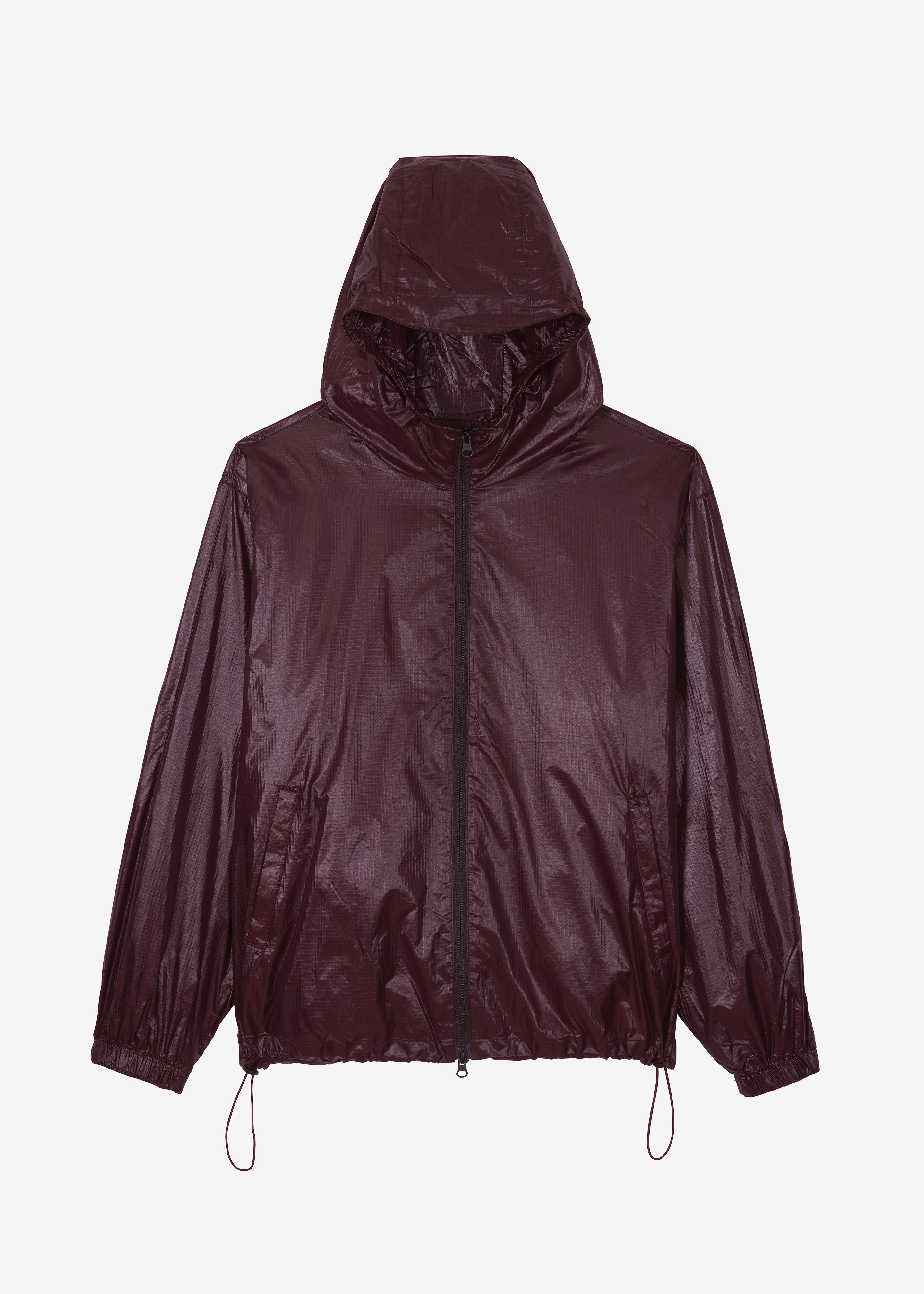 Risbury Glossed Hooded Jacket - Dark Plum - 8
