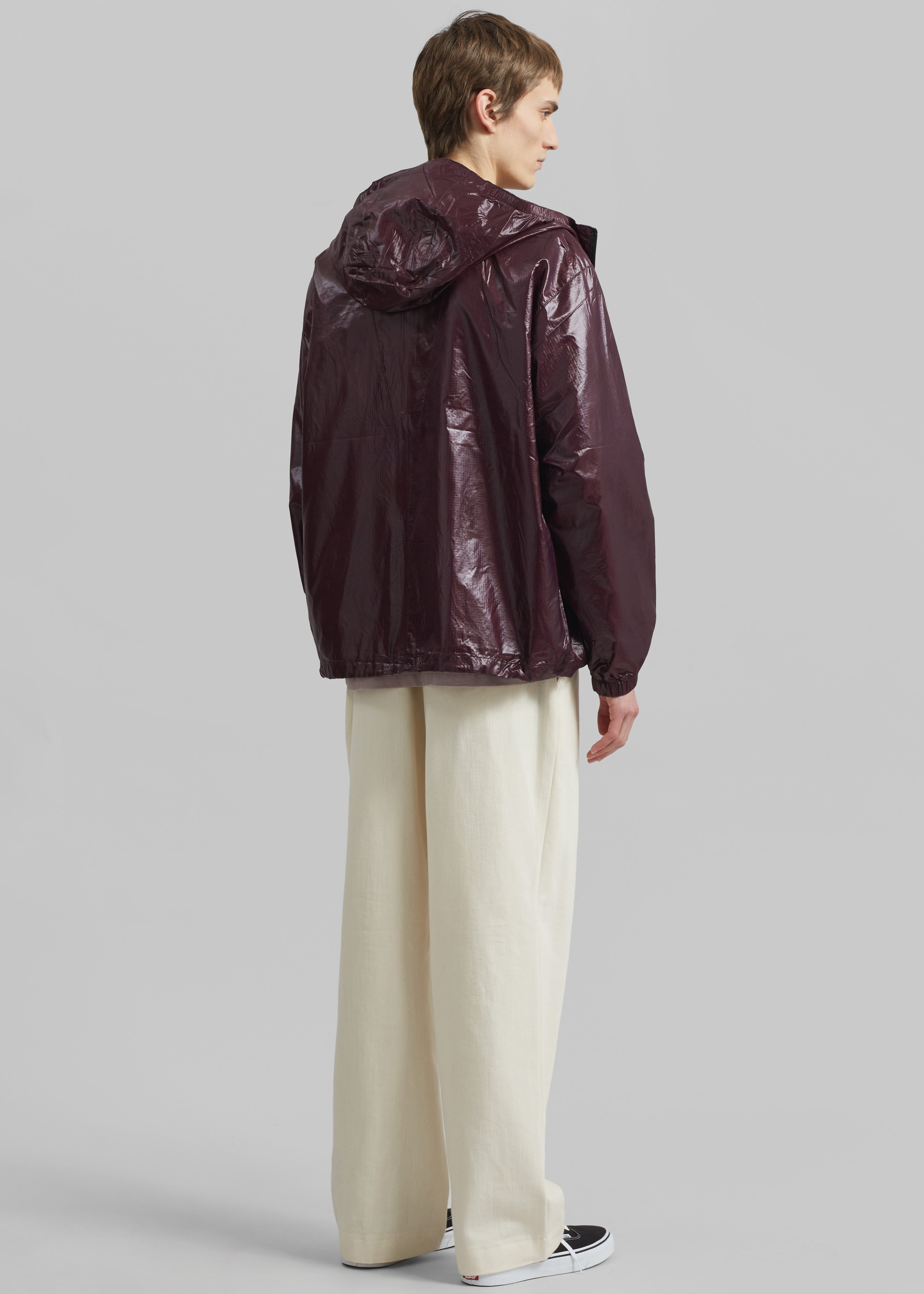 Risbury Glossed Hooded Jacket - Dark Plum - 7