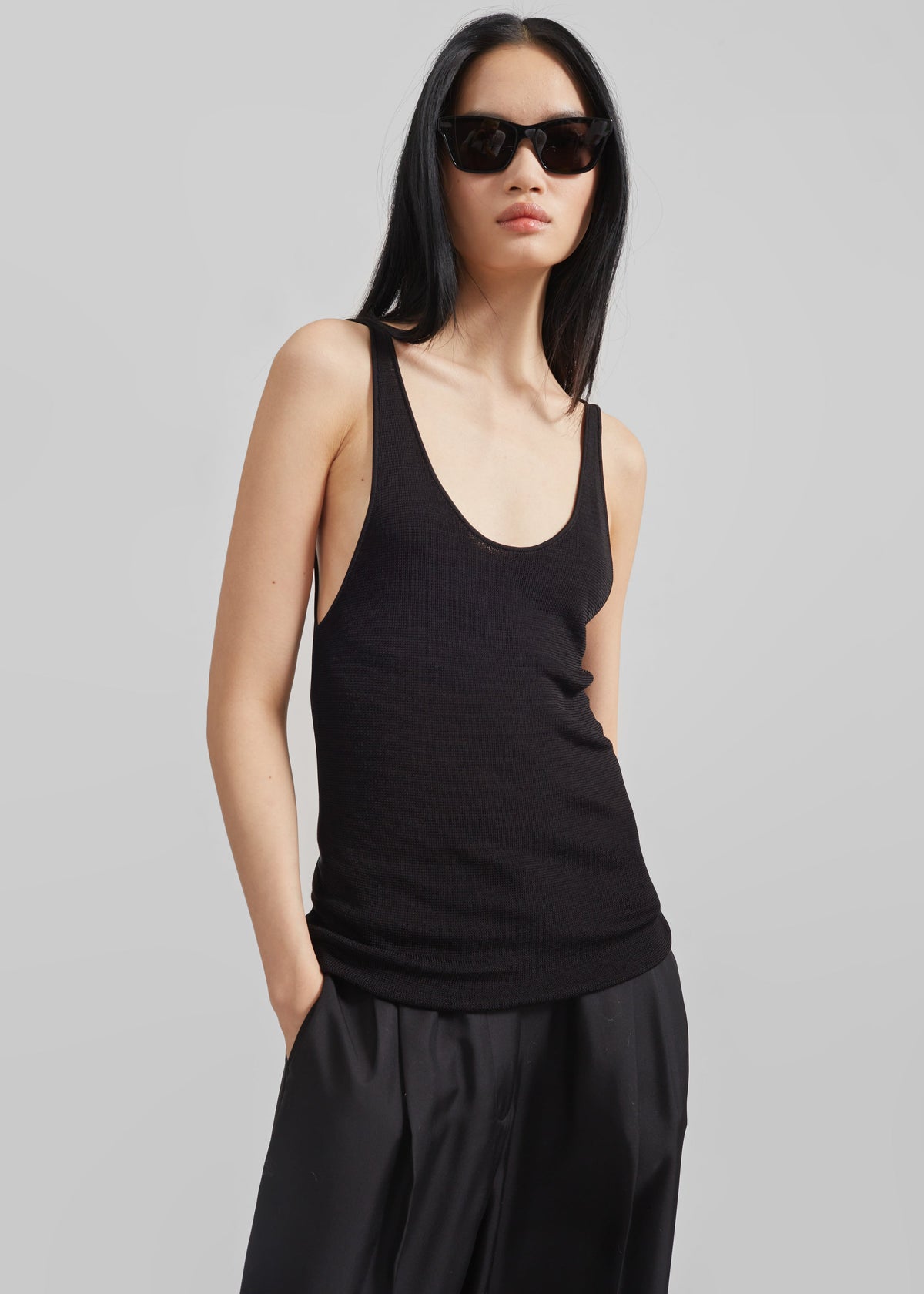 Rivo Knit Tank Top - Black - 4