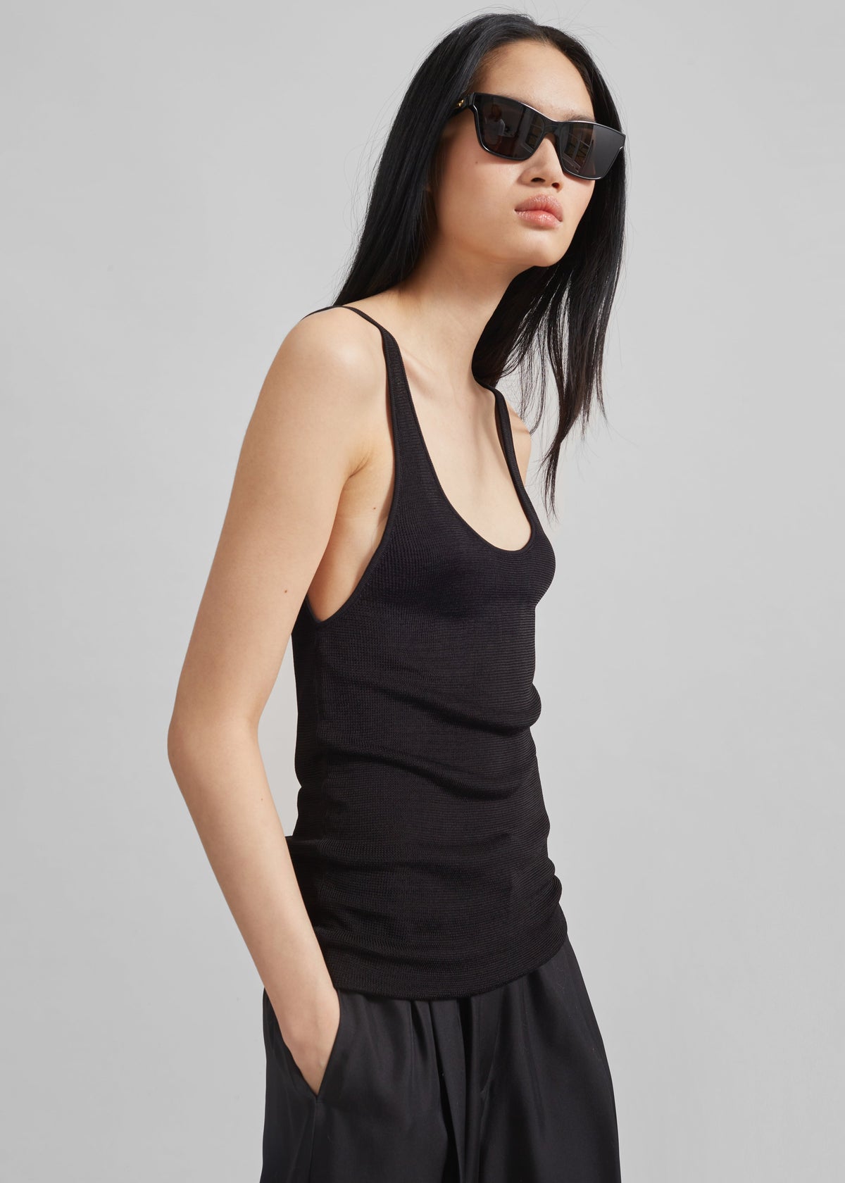 Rivo Knit Tank Top - Black - 2
