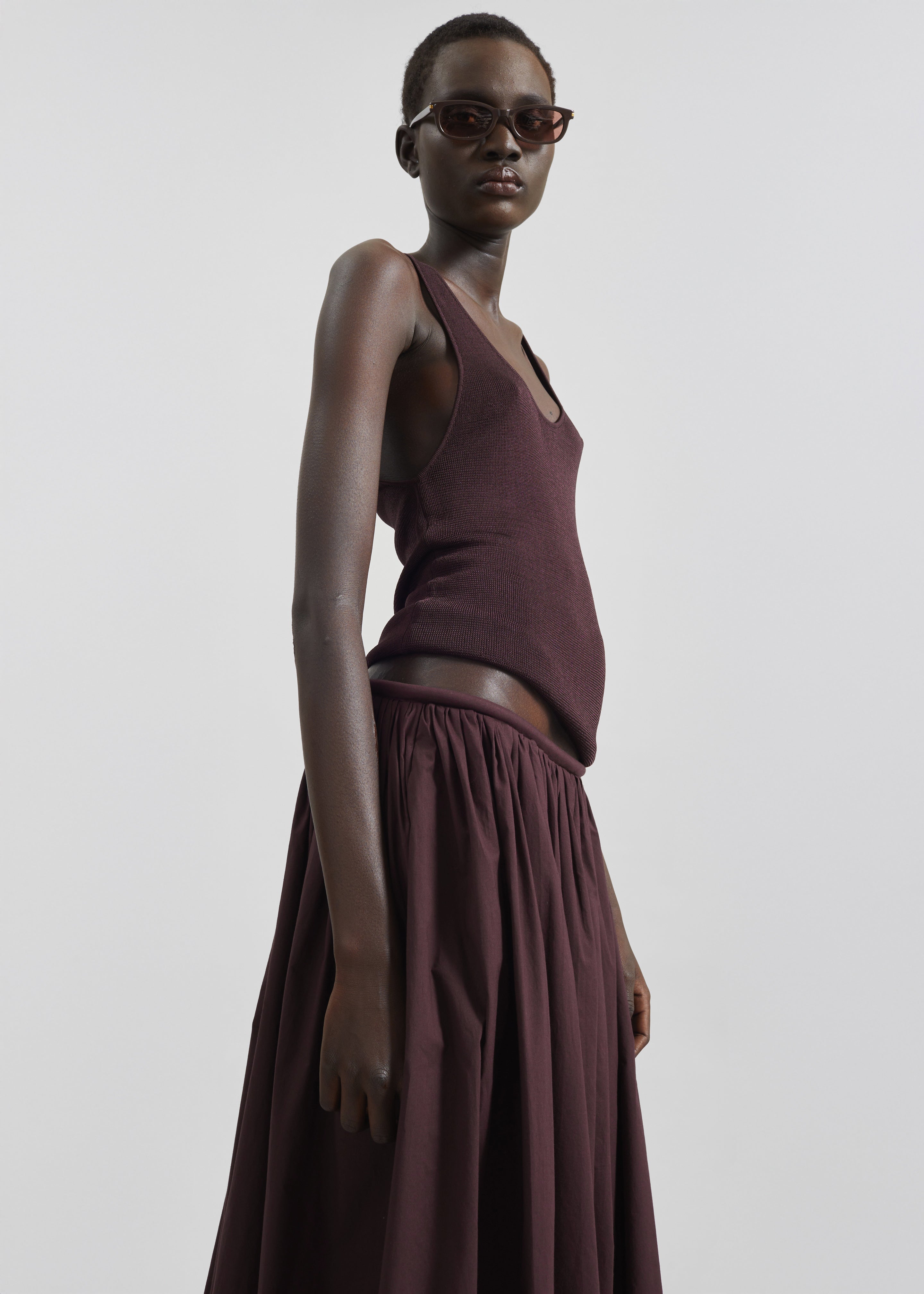 Rivo Knit Tank Top - Burgundy - 9