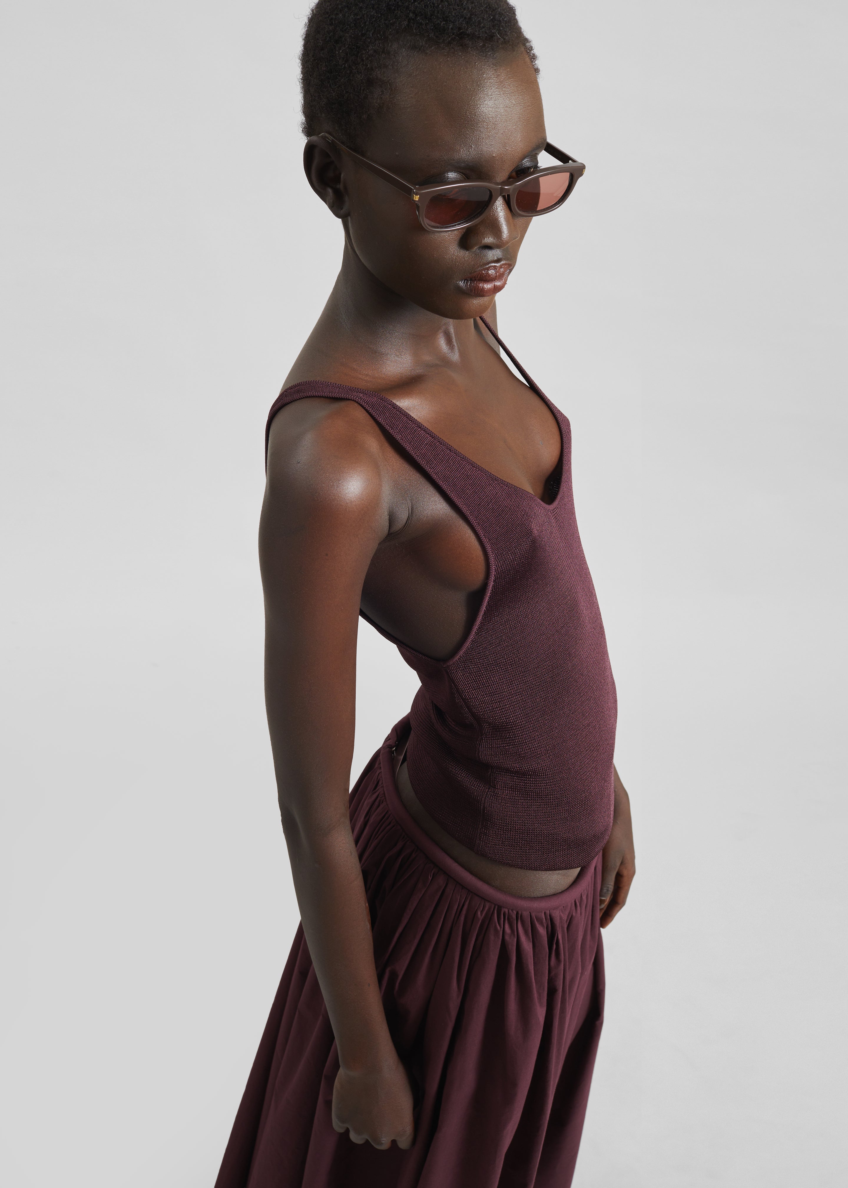 Rivo Knit Tank Top - Burgundy - 6