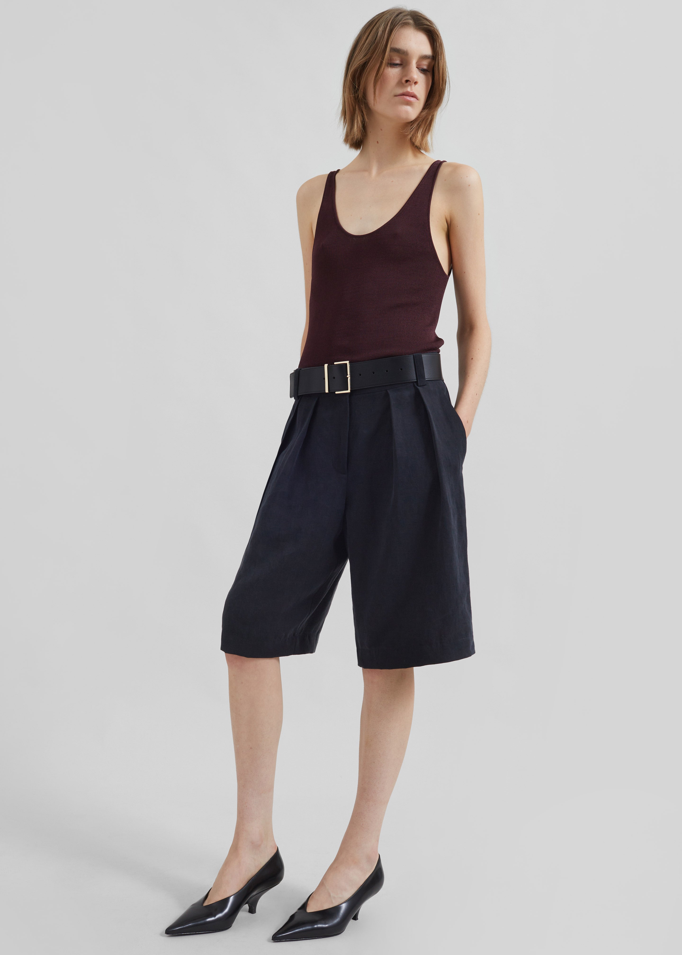 Rivo Knit Tank Top - Burgundy - 4