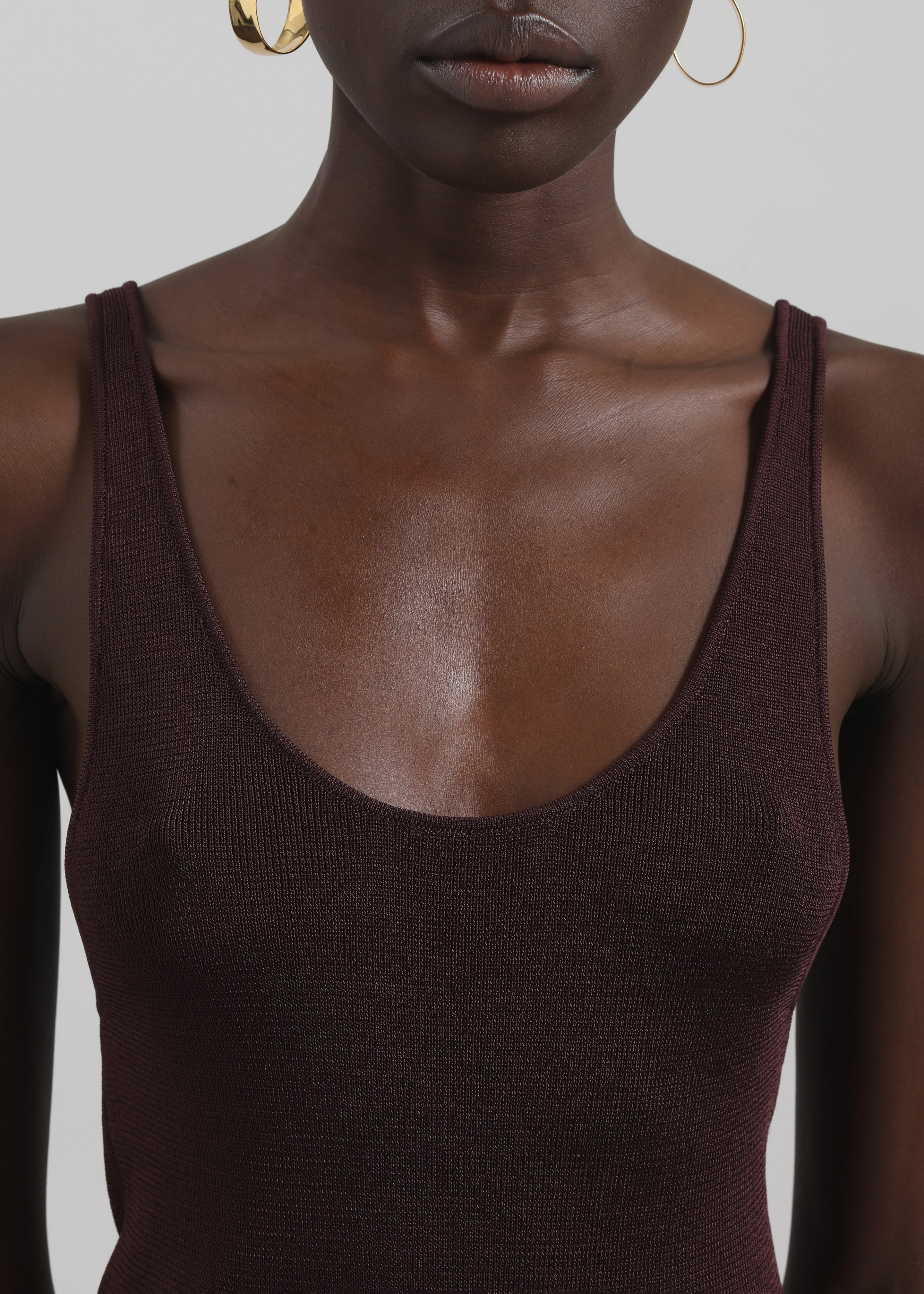 Rivo Knit Tank Top - Burgundy - 2