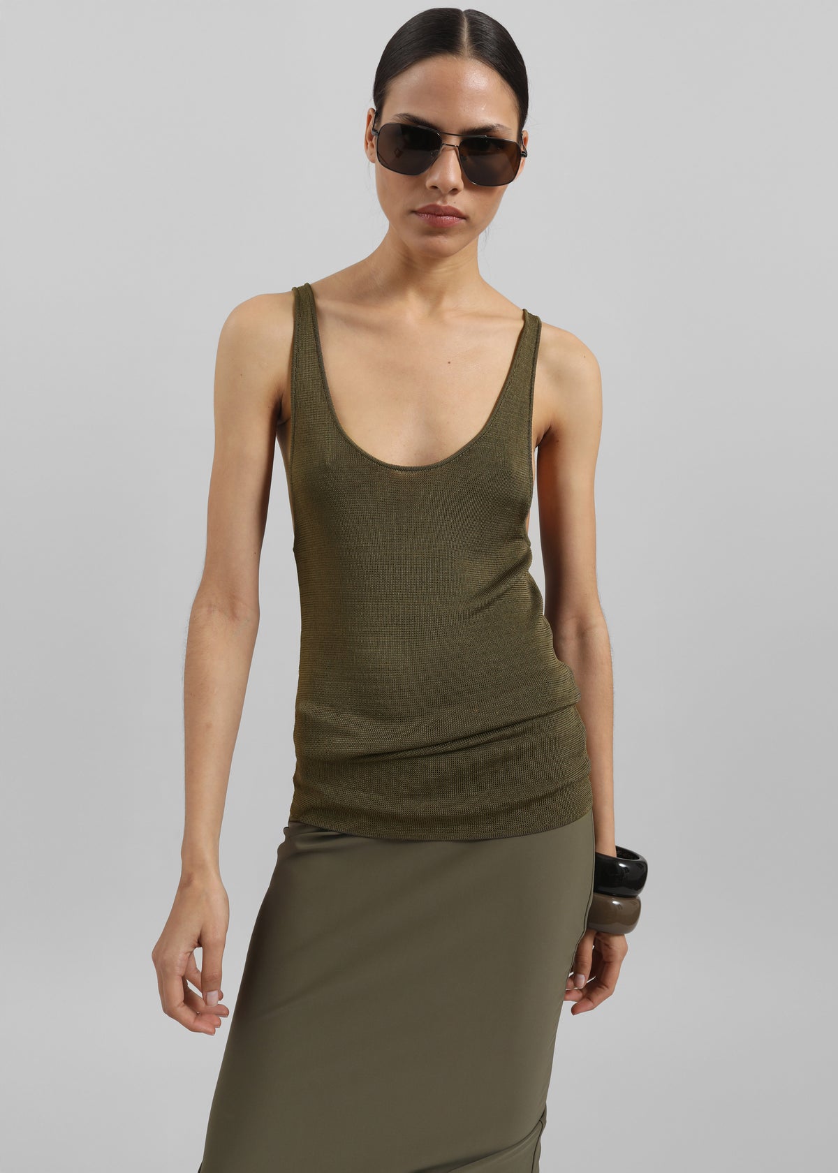 Rivo Knit Tank Top - Khaki - 5