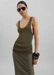 Rivo Knit Tank Top - Khaki