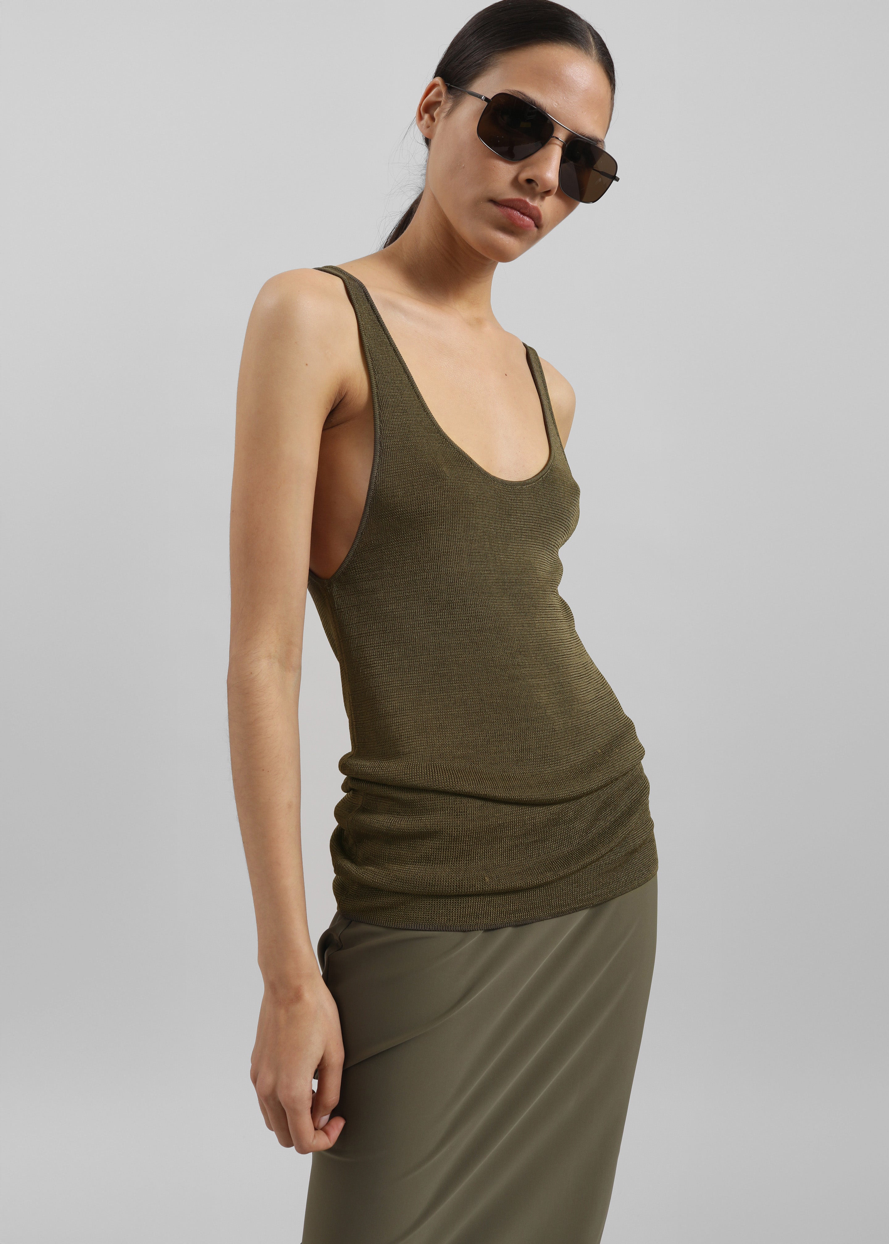 Rivo Knit Tank Top - Khaki - 4