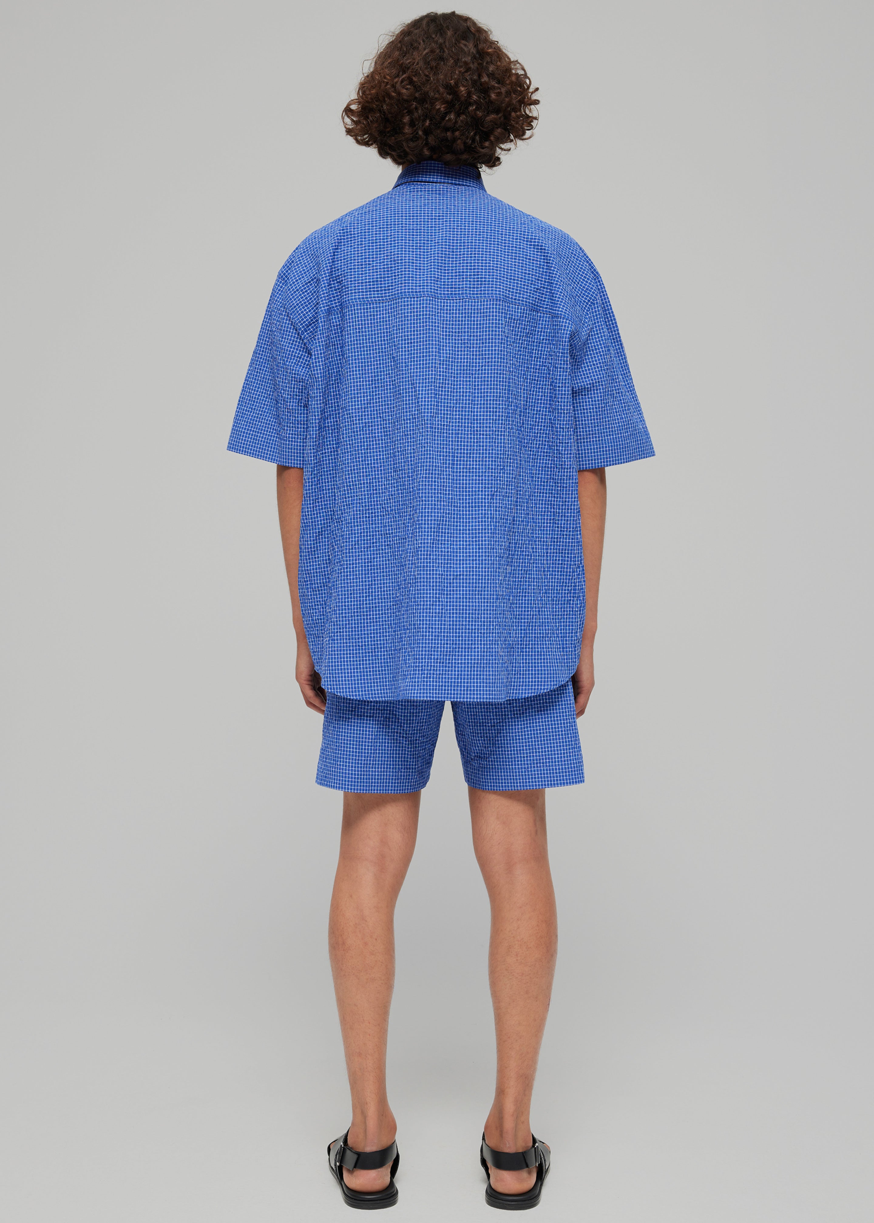 Róhe Checkered Shirt - Ultramarine White Check - 5