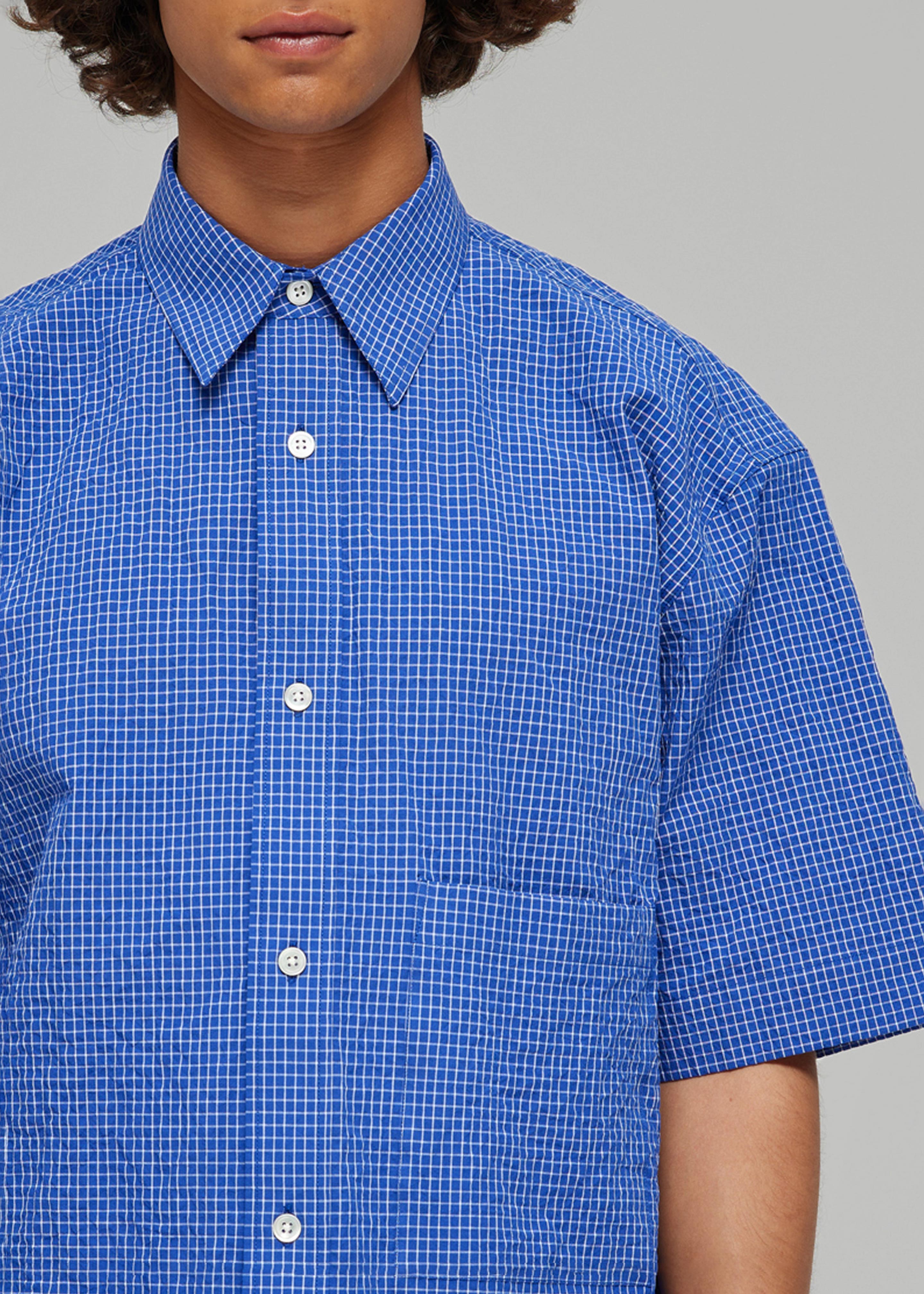 Róhe Checkered Shirt - Ultramarine White Check - 3