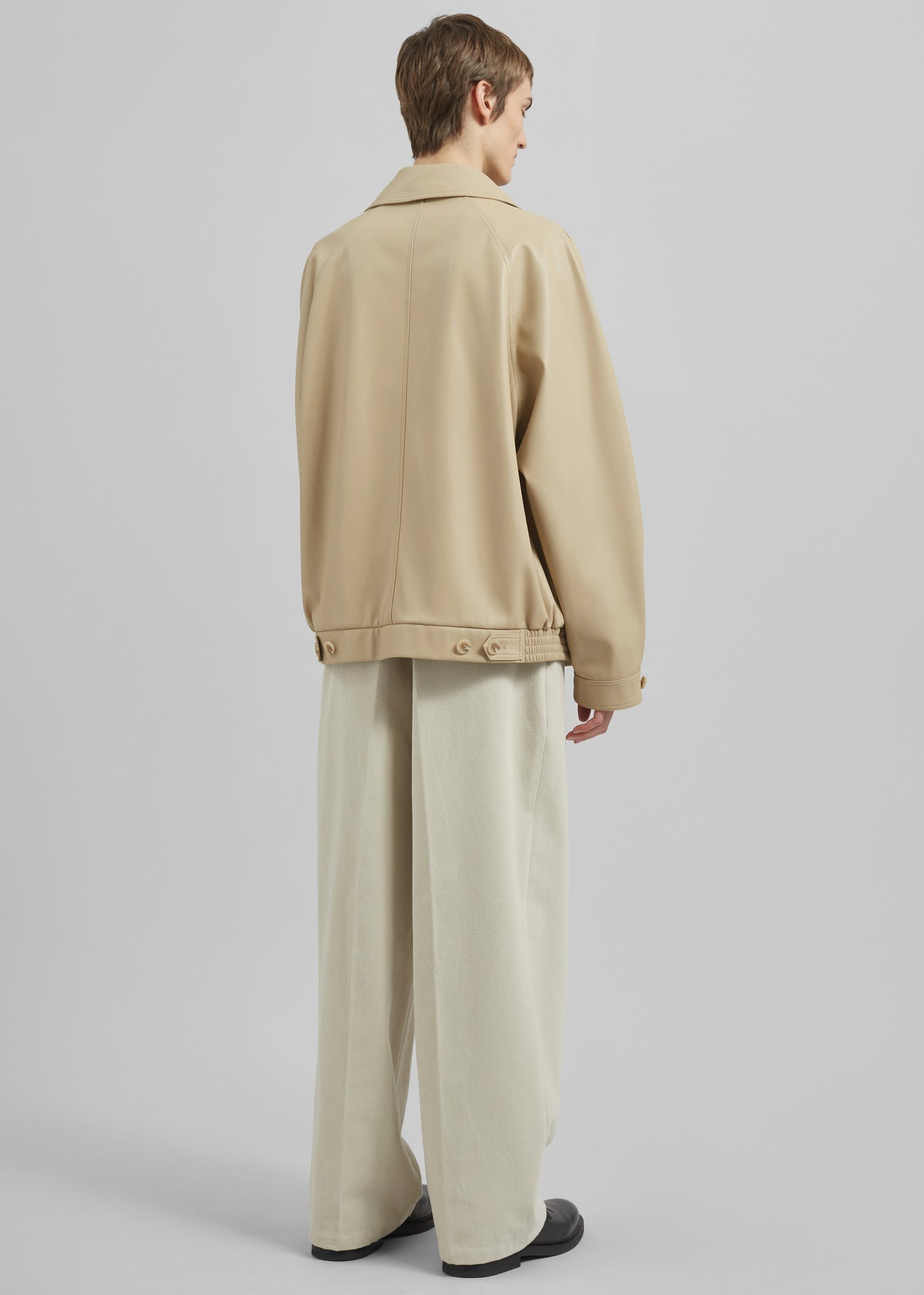 Roisin Faux Leather Jacket - Beige - 9