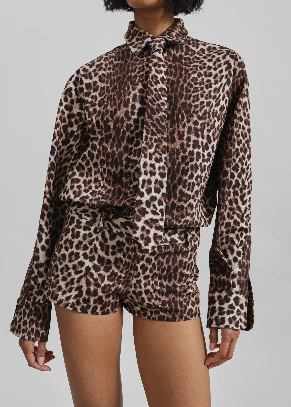 Roma Leopard Print Hot Pants - Brown - 4