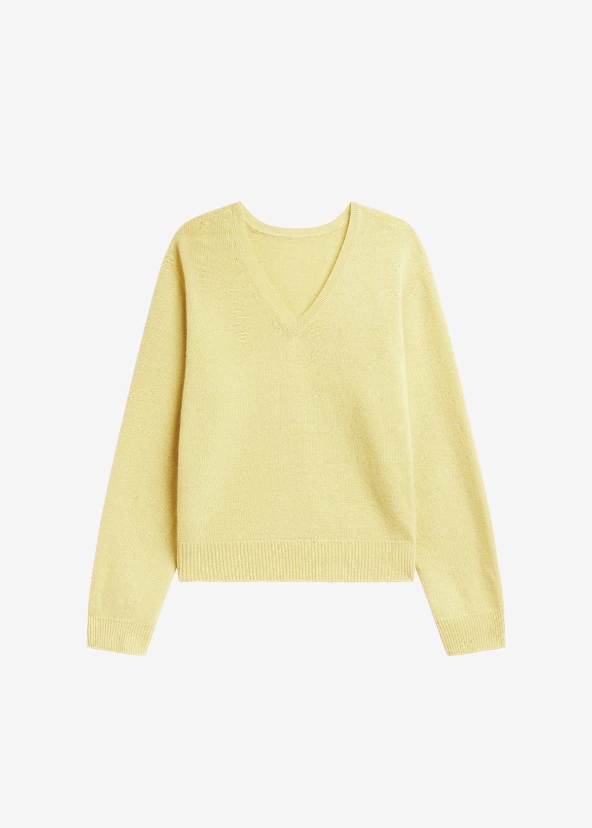 Ronse V-Neck Wool Sweater - Yellow - 10