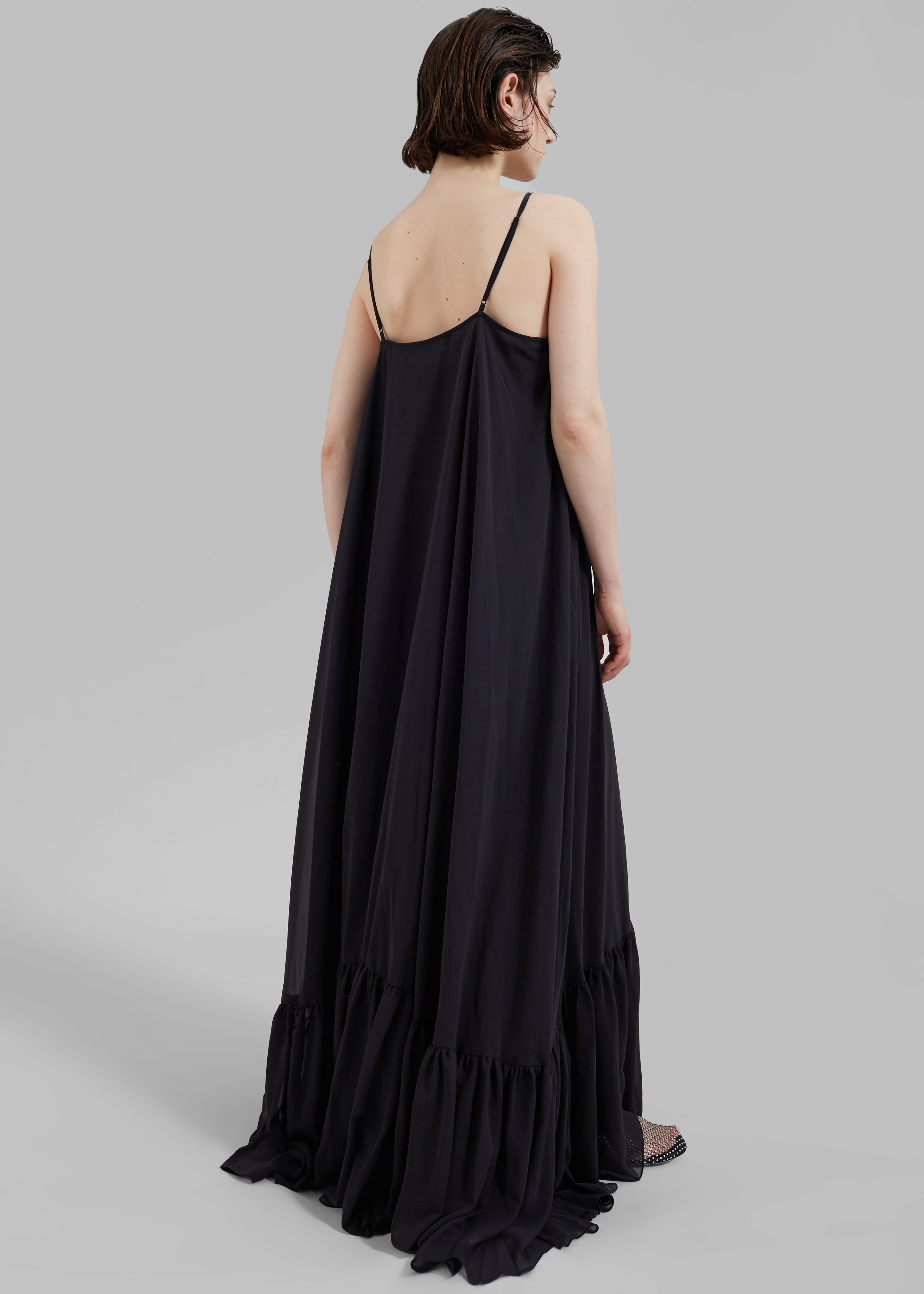 Rotate Chiffon Maxi Wide Dress - Black - 8