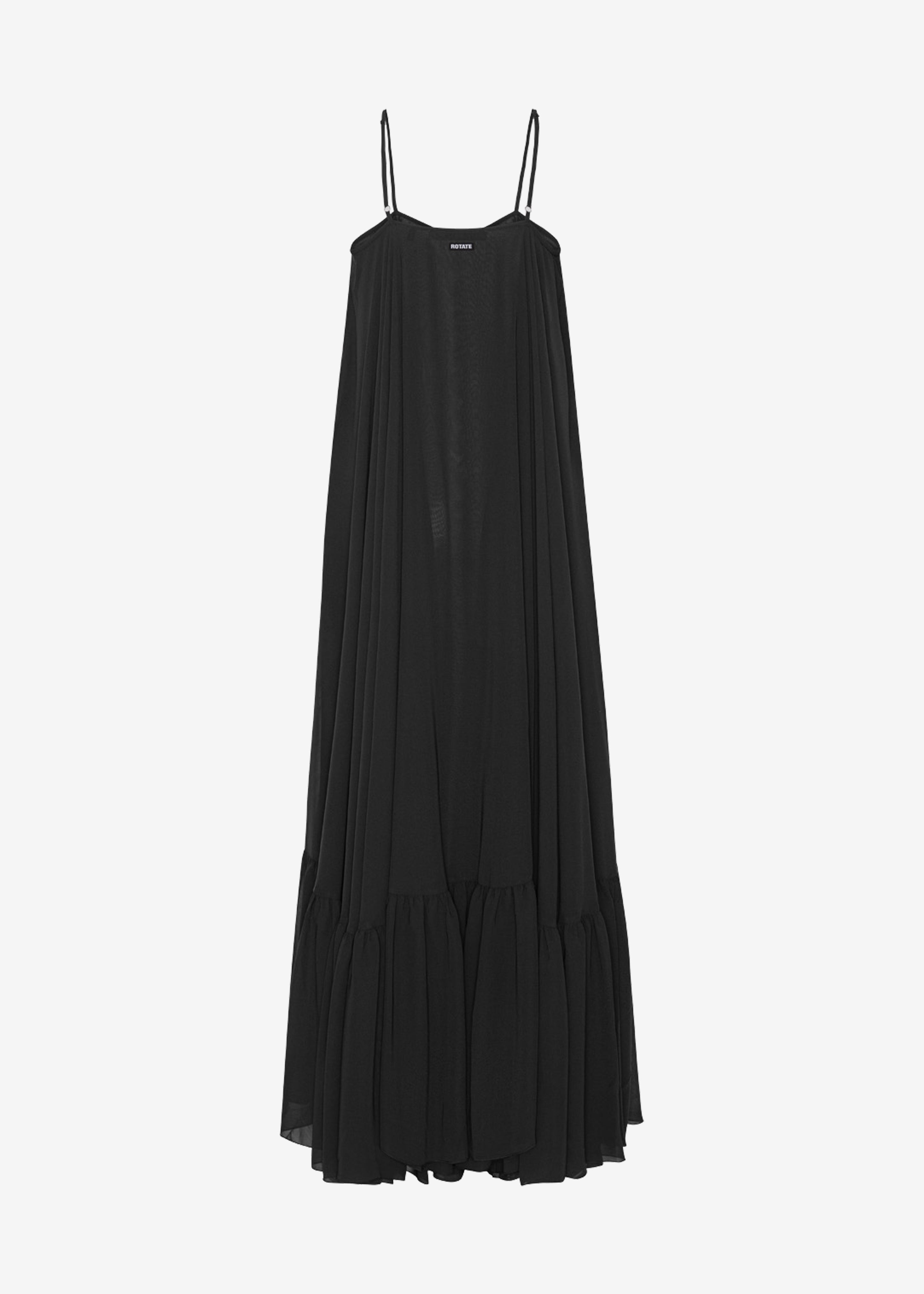 Rotate Chiffon Maxi Wide Dress - Black - 9