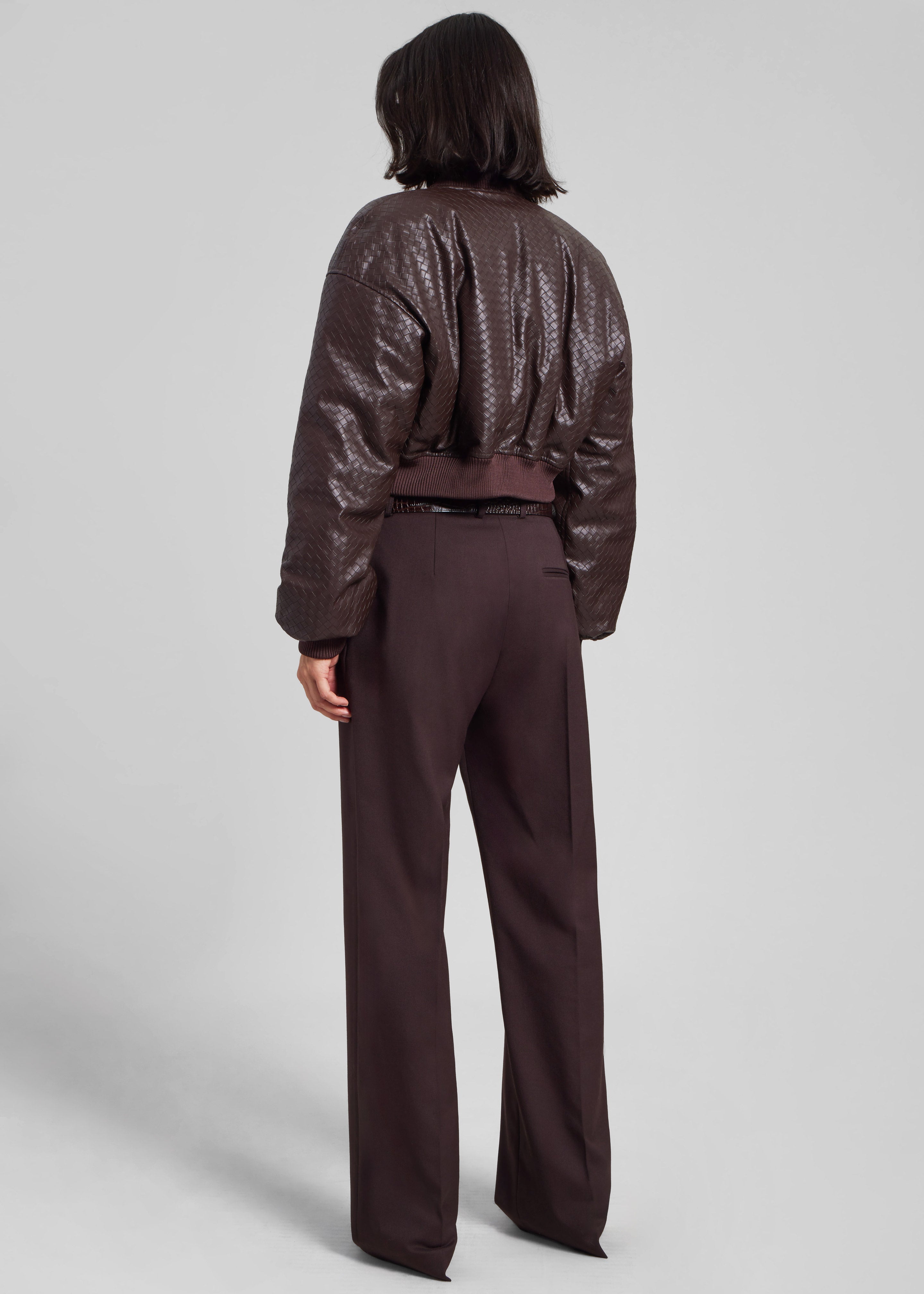 Rotate Cropped Puffer Jacket - Dark Brown - 5