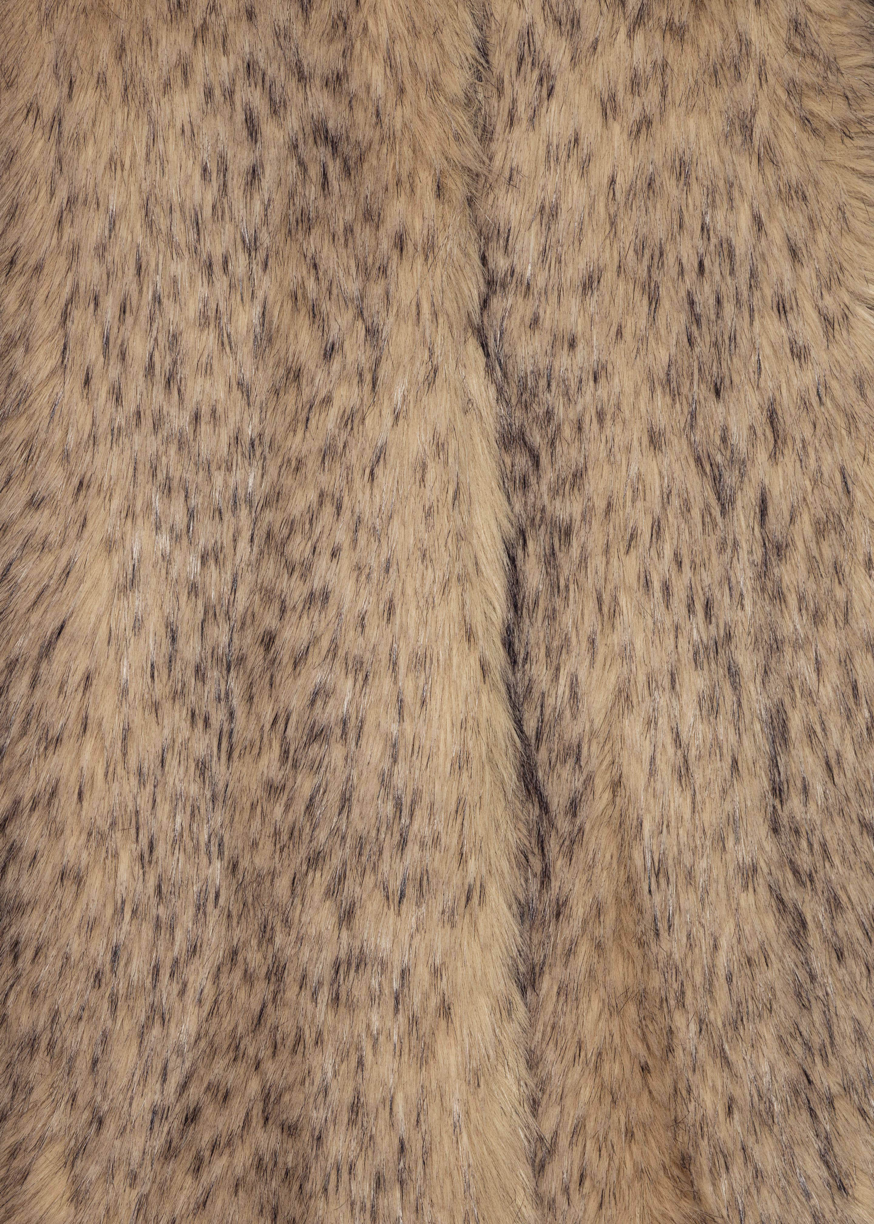 Rotate Faux Fur Long Coat - Nougat - 4