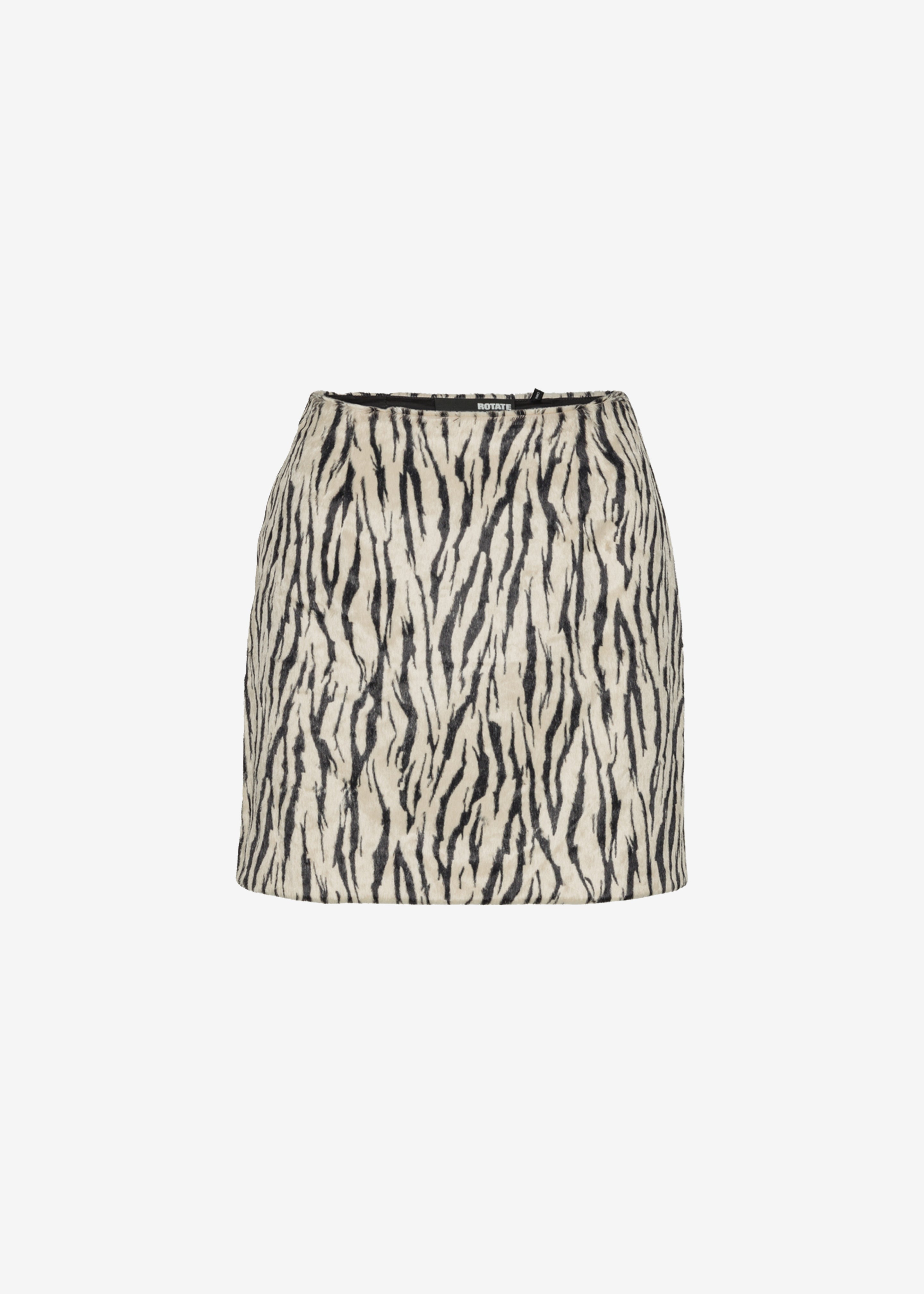 Rotate Printed Faux Fur Skirt - Egret Comb - 7