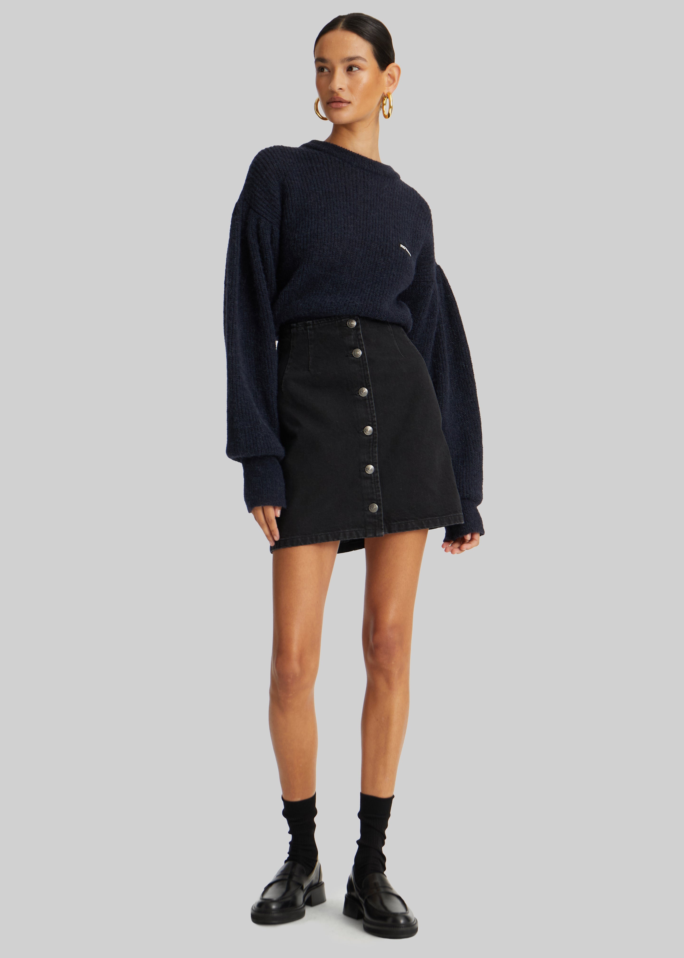 Rotate Knit Puff Crewneck - Navy Blazer - 6