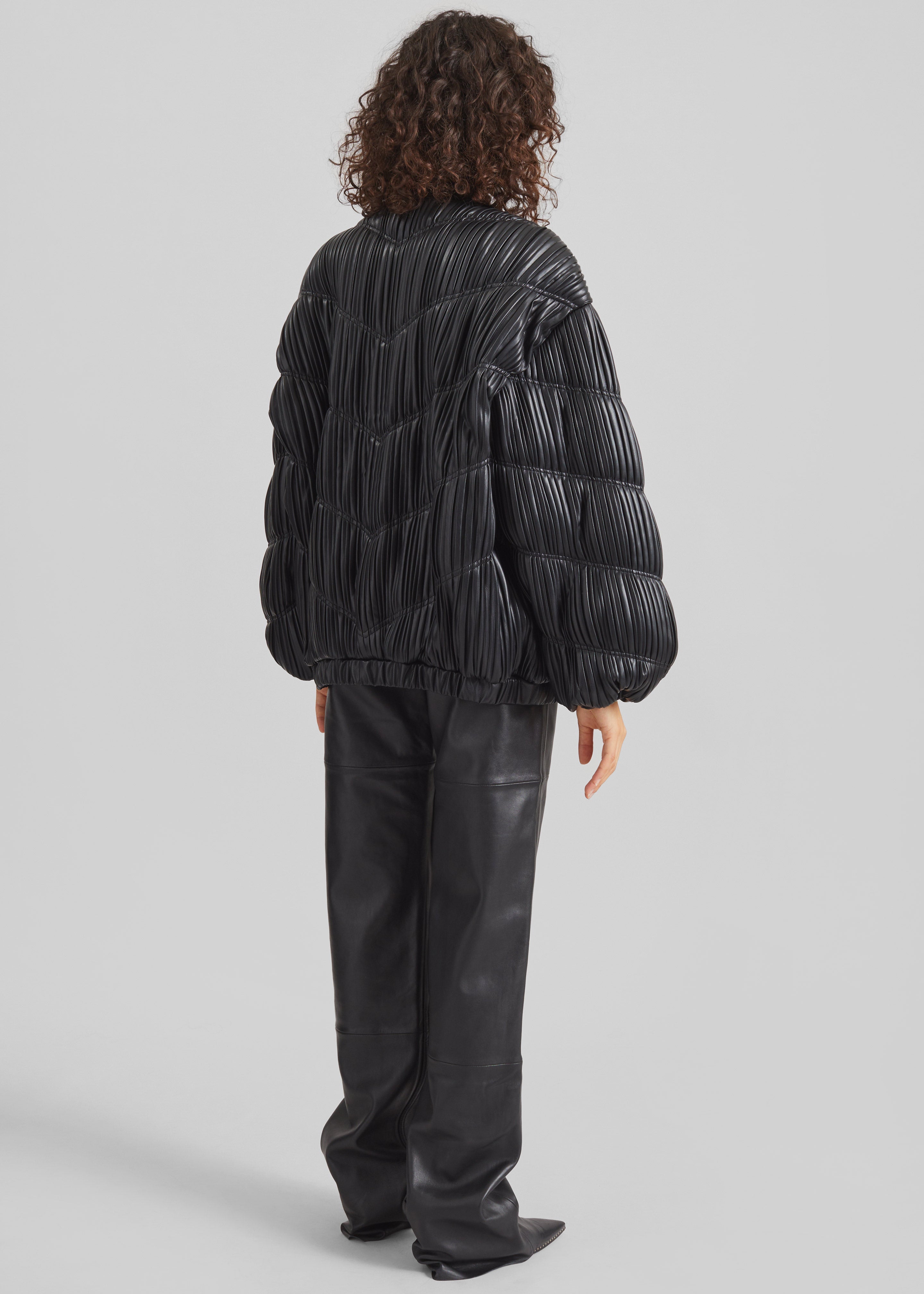 Rotate Pleated Bomber Jacket - Black - 7
