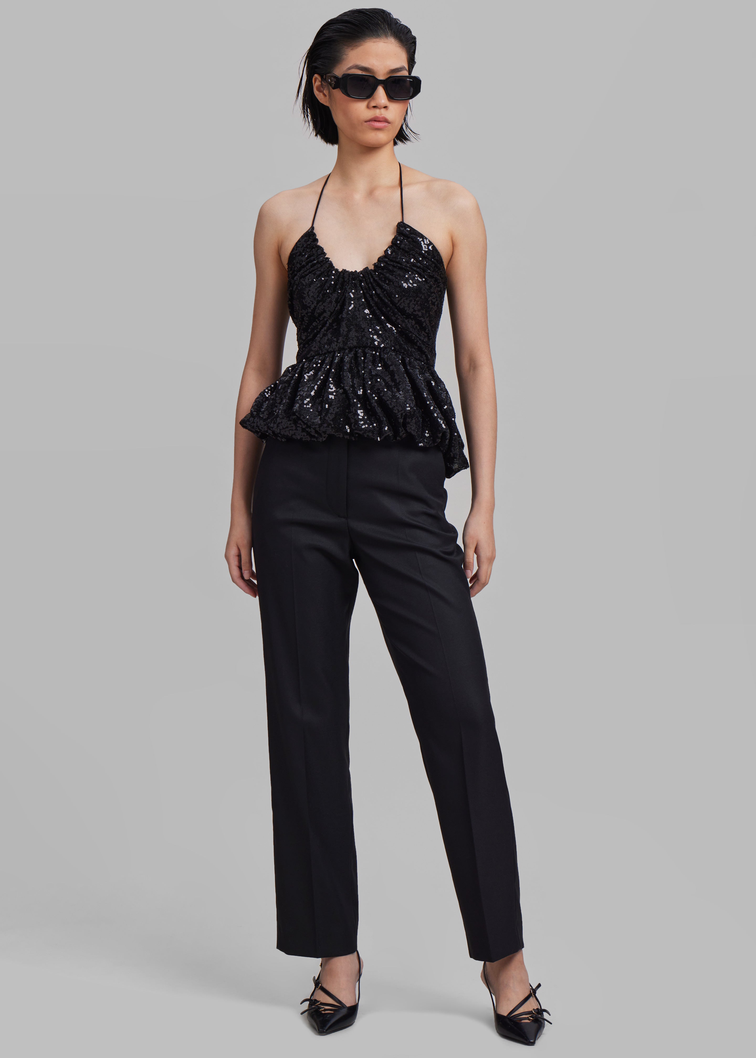 ROTATE Sequin Halterneck Top - Black - 2