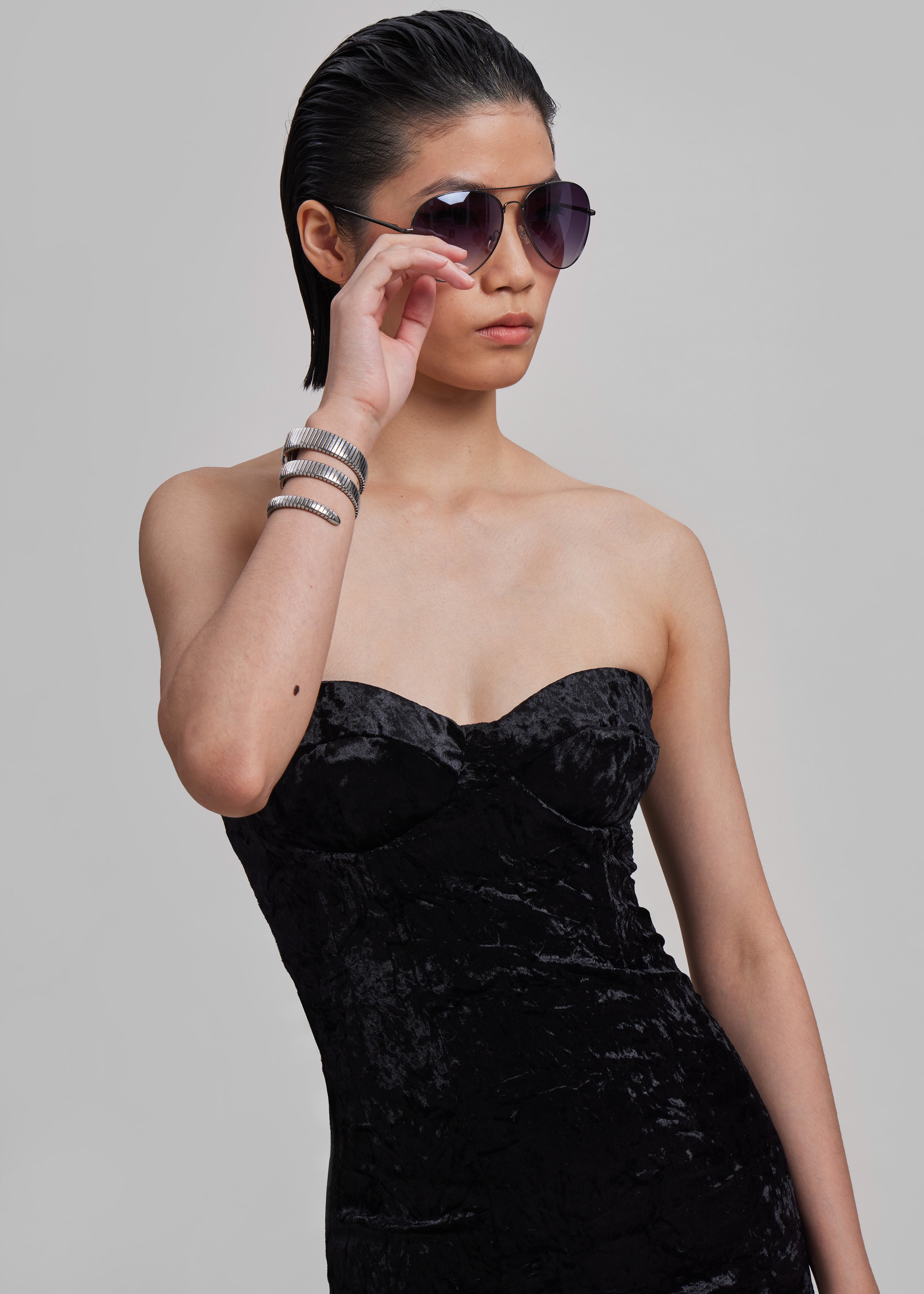 ROTATE Sequins Mini Slip Dress - Black