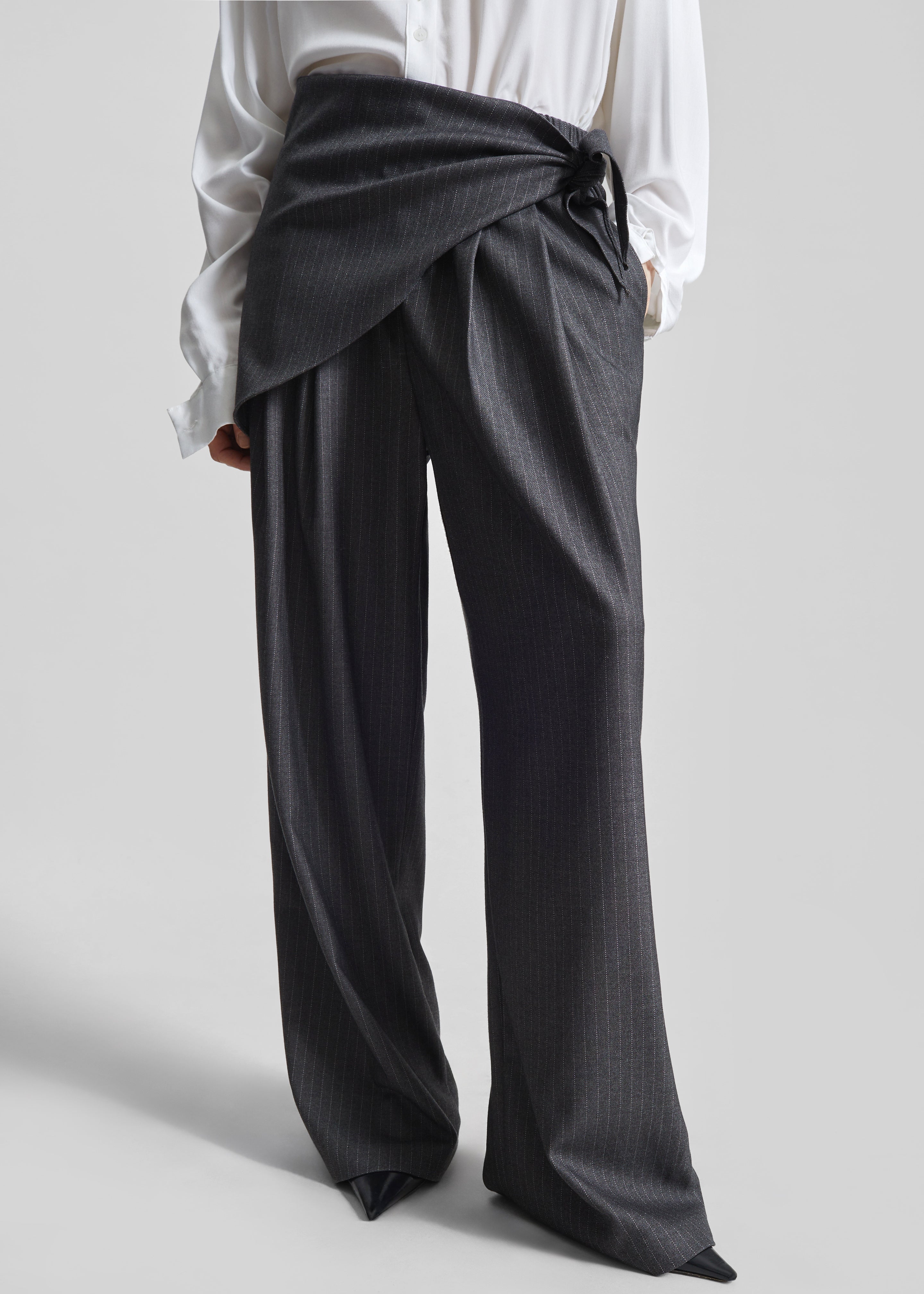 Rovigo Scarf Wrap Pants - Grey Stripe – The Frankie Shop Europe