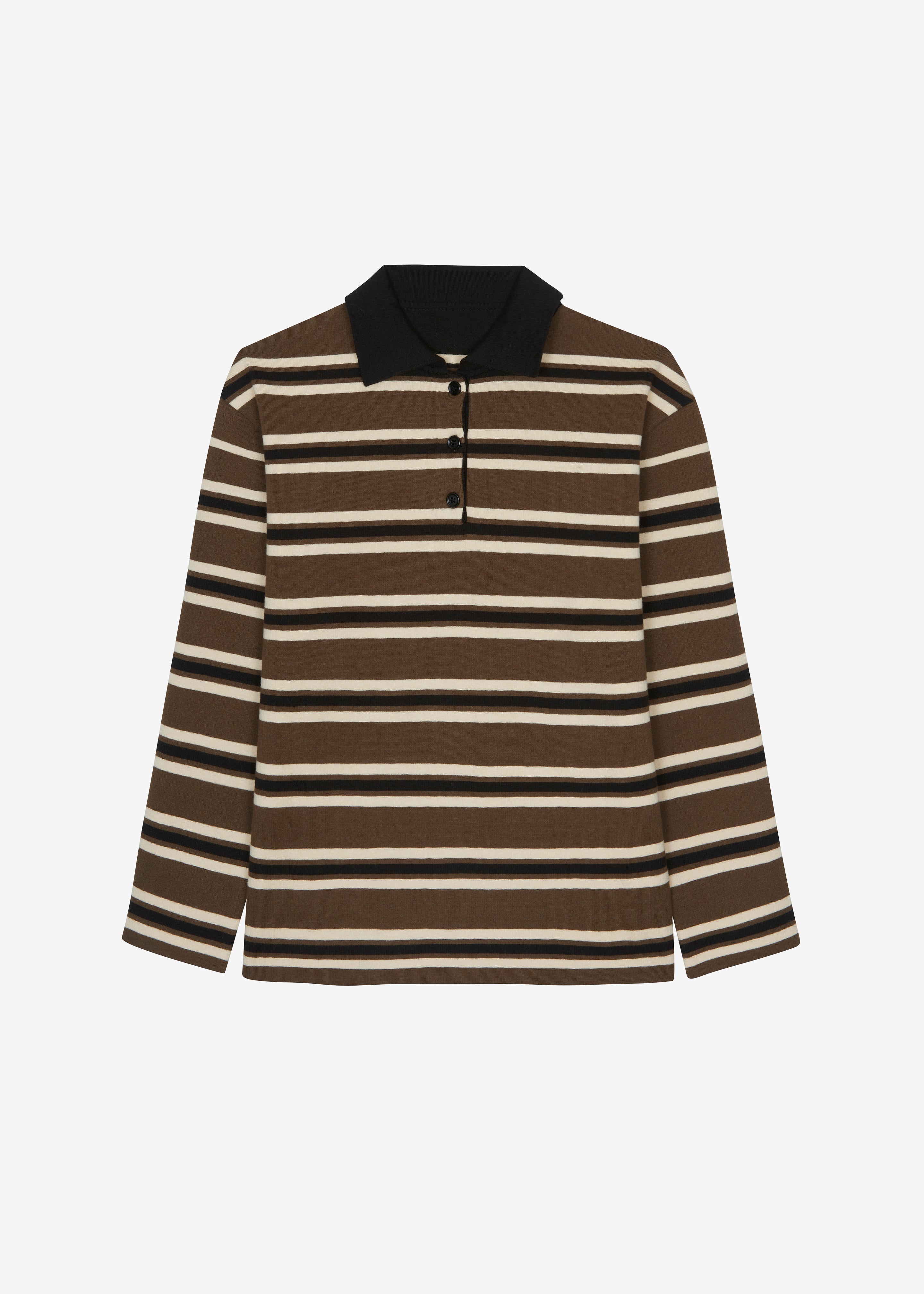 Royan Striped Polo - Khaki Multi Stripe - 7