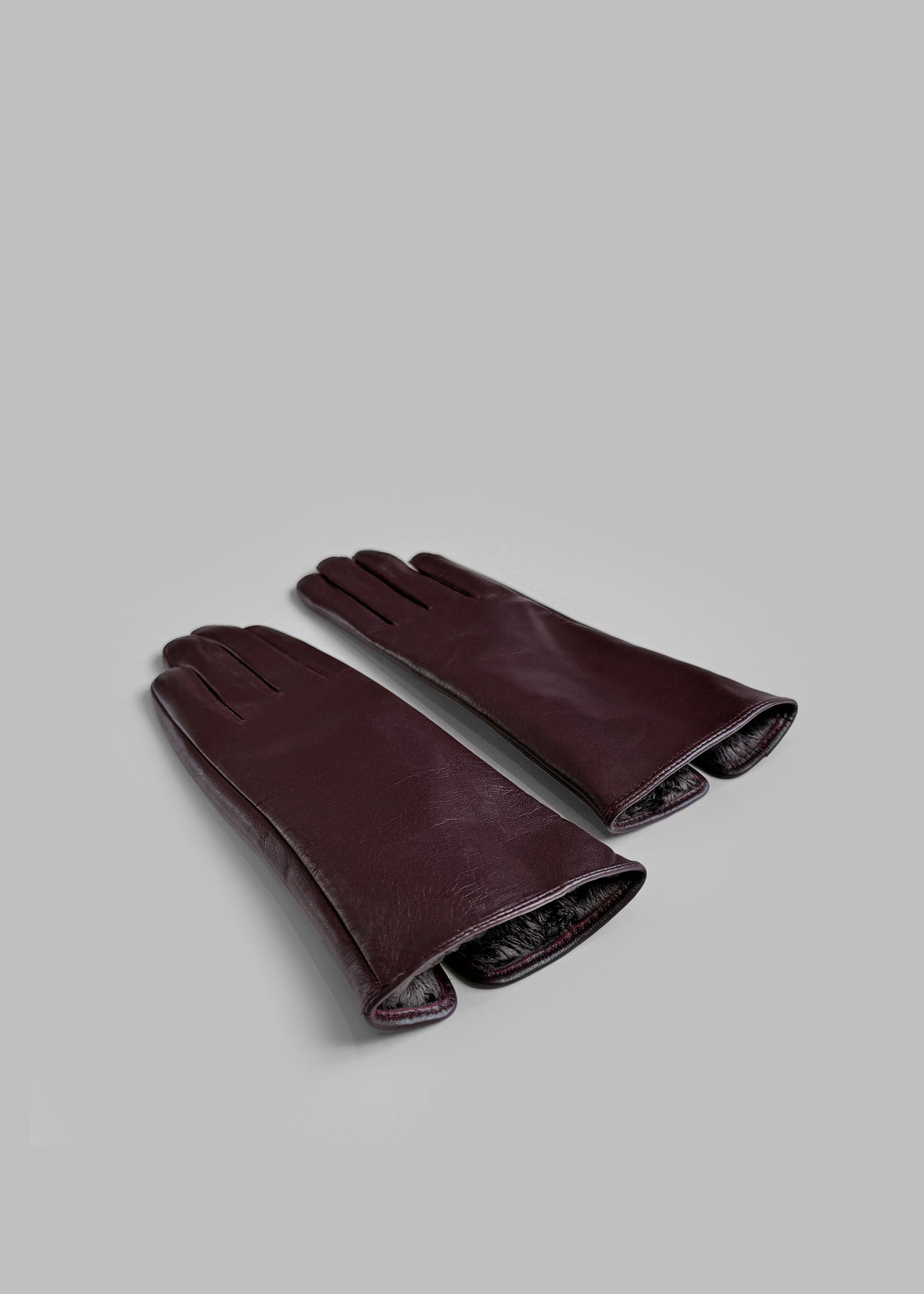 Ruby Leather Gloves - Burgundy - 1