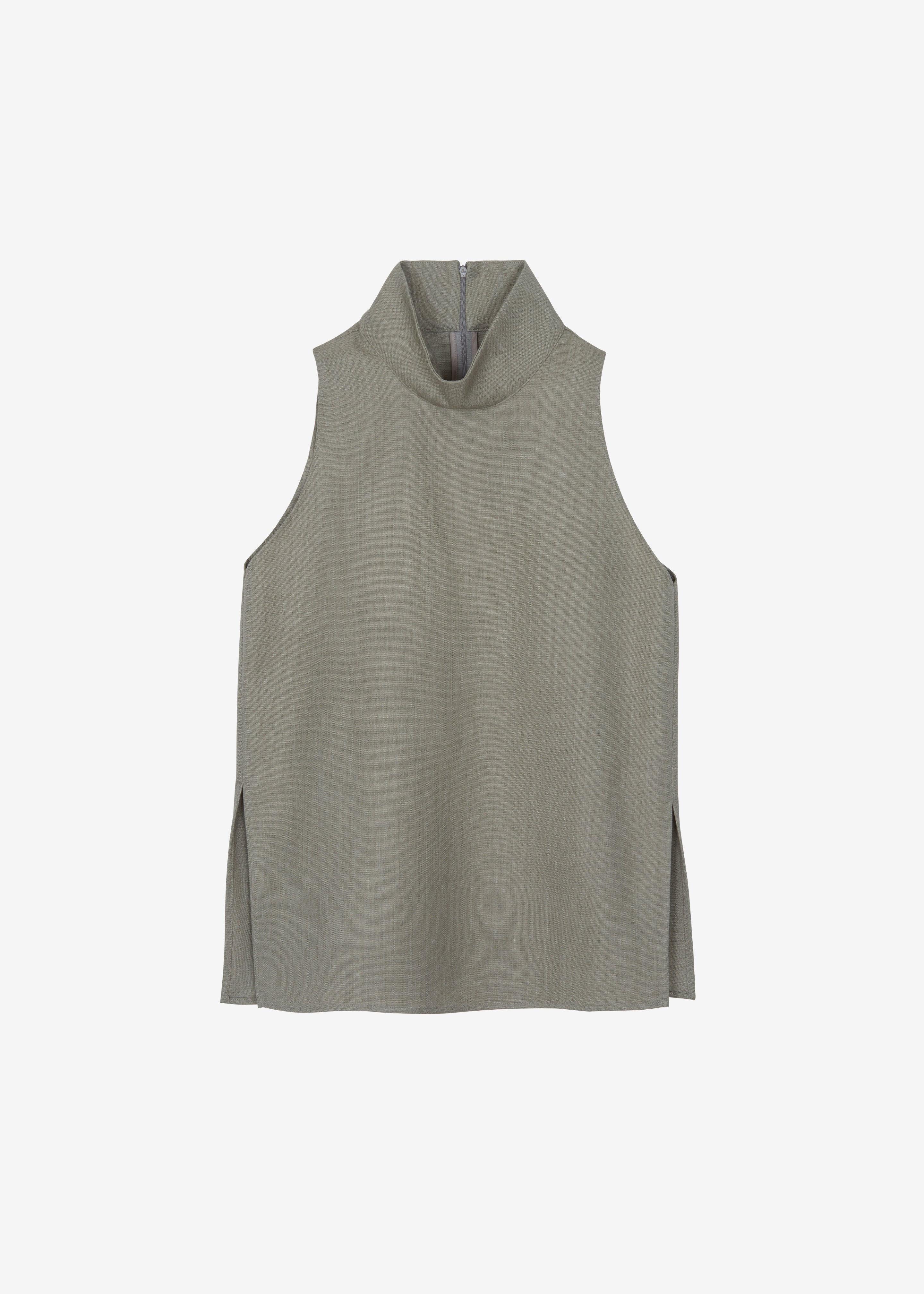 Salcott Mock Neck Top - Taupe - 6