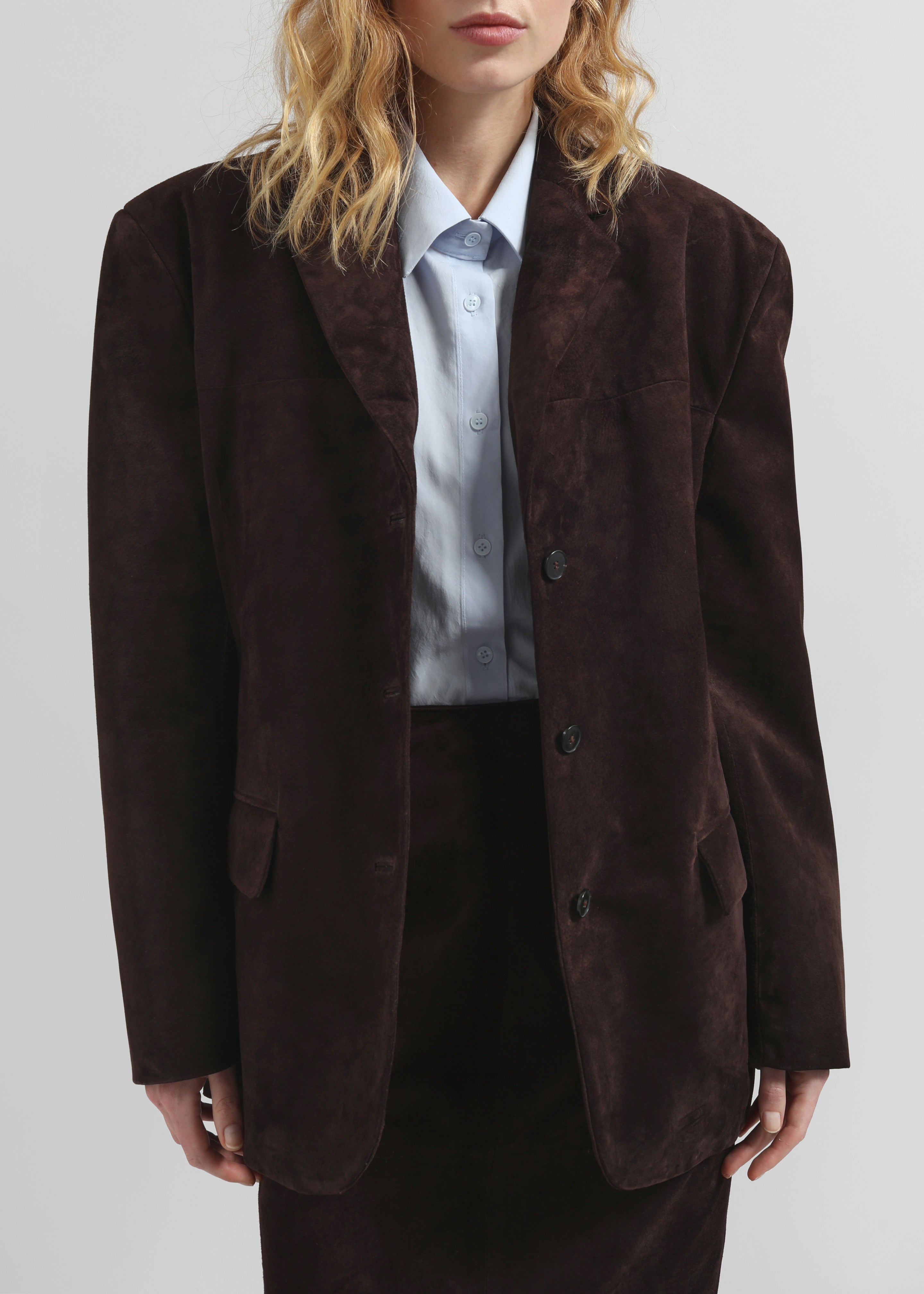 Salnor Suede Blazer - Dark Brown - 8