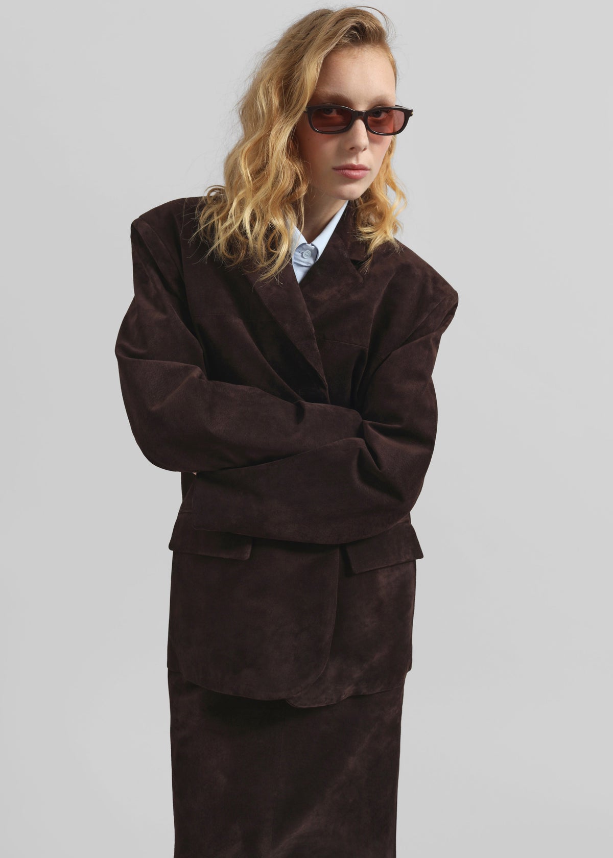 Salnor Suede Blazer - Dark Brown - 4