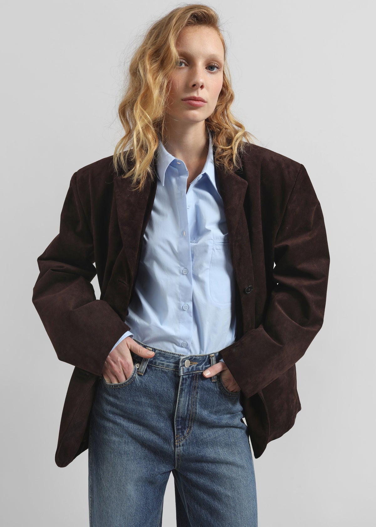 Salnor Suede Blazer - Dark Brown - 1
