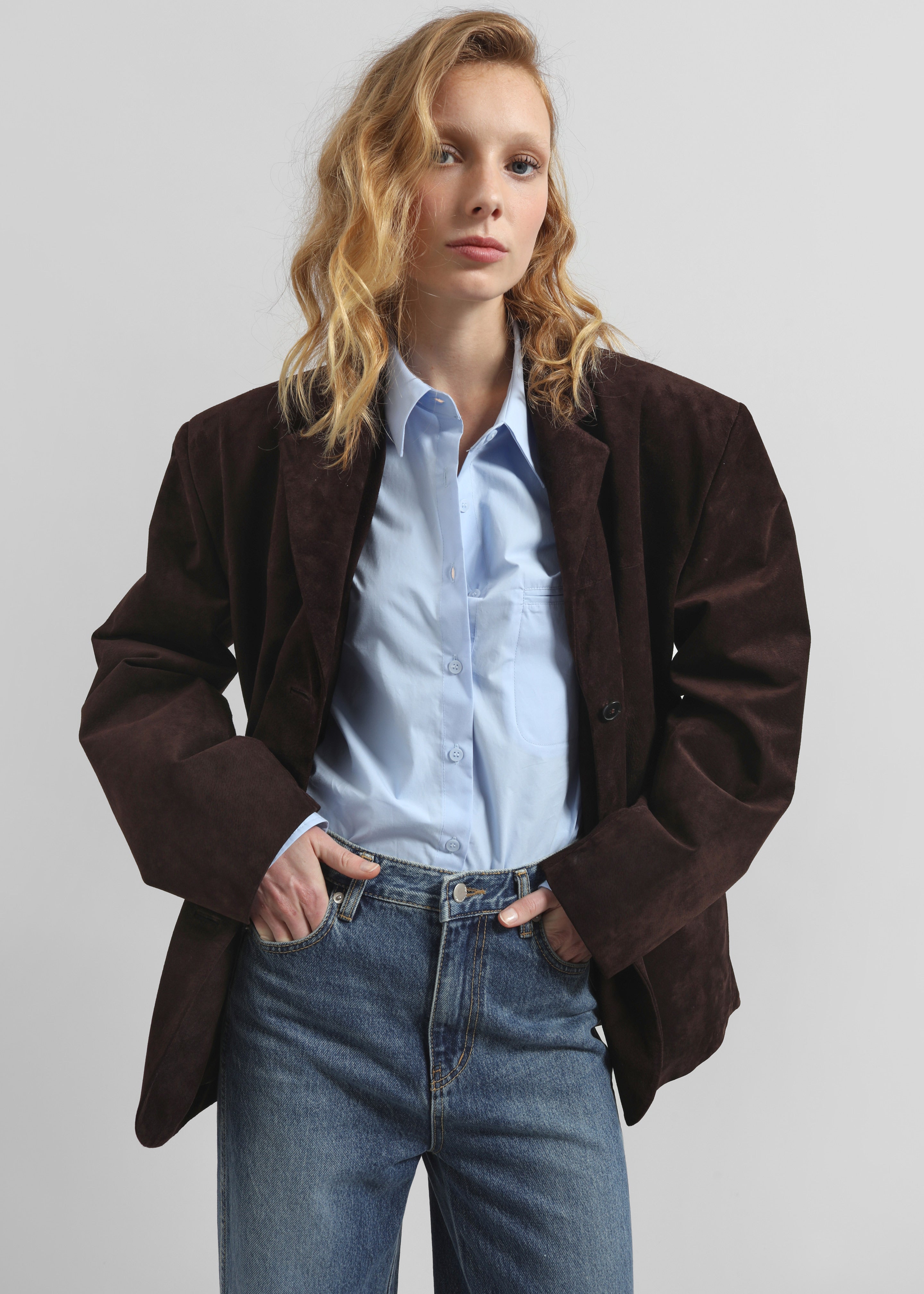 Salnor Suede Blazer - Dark Brown - 1