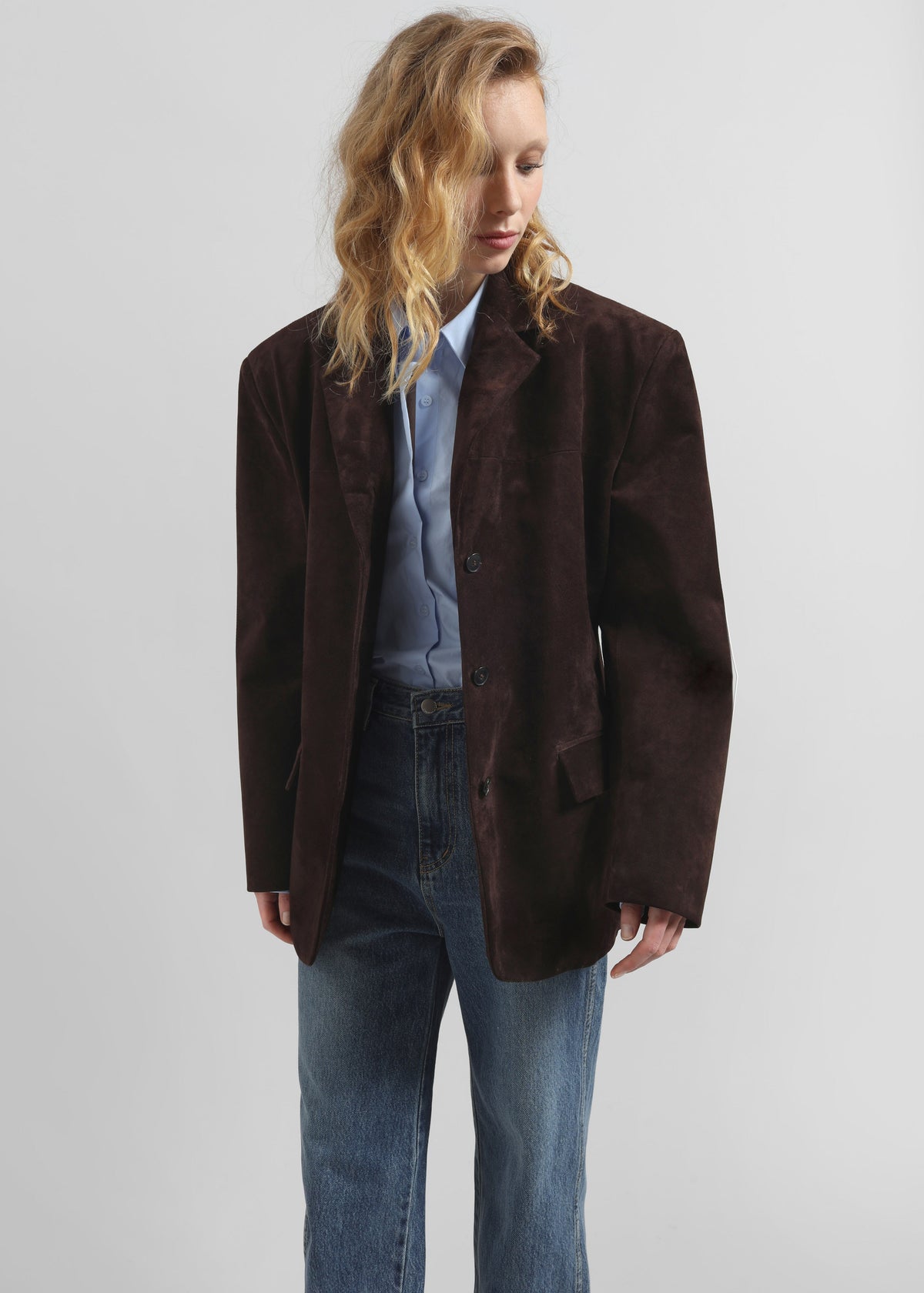 Salnor Suede Blazer - Dark Brown - 5