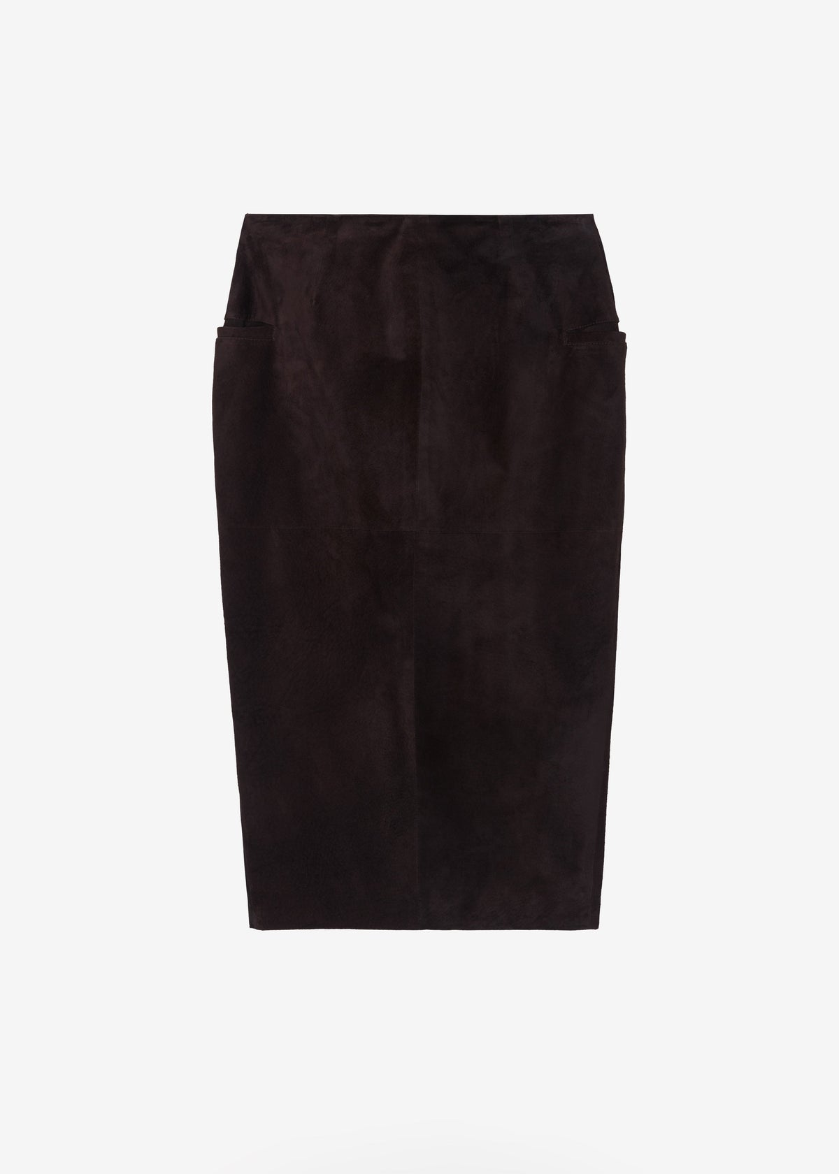 Salnor Suede Midi Skirt - Dark Brown - 13