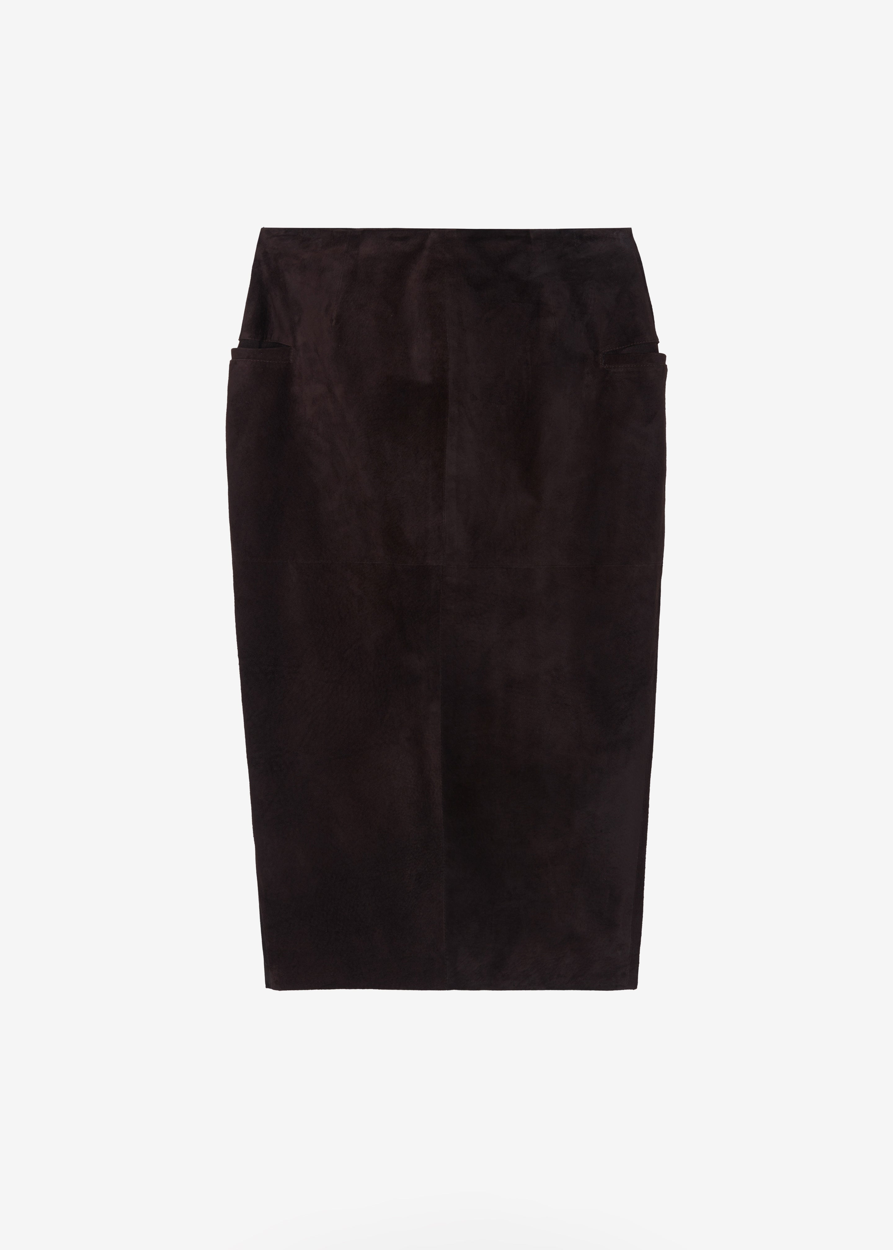 Salnor Suede Midi Skirt - Dark Brown - 13