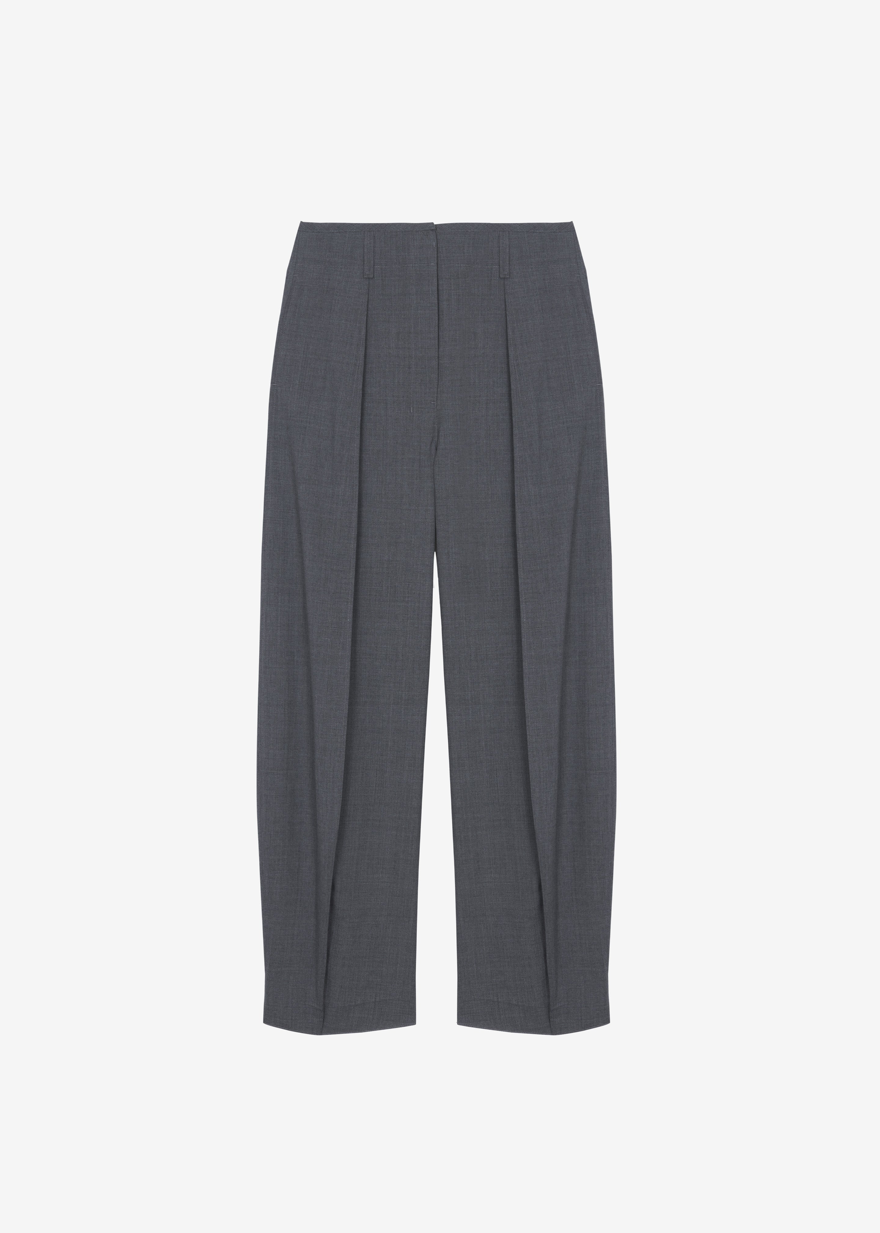 Salpar Tapered Leg Trousers - Dark Grey Melange - 10