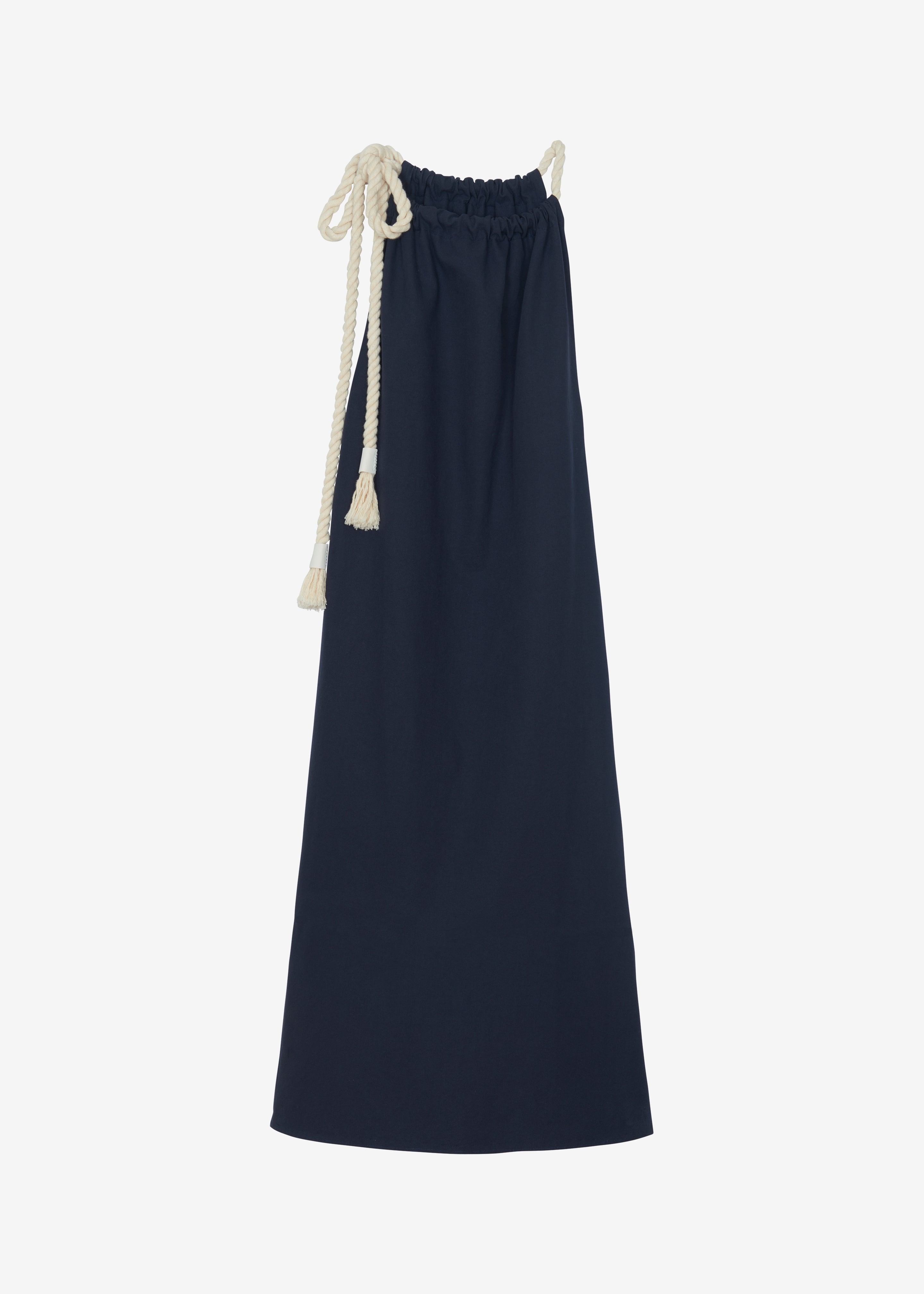 Sarnico Rope-Tie Halter Dress - Navy - 7