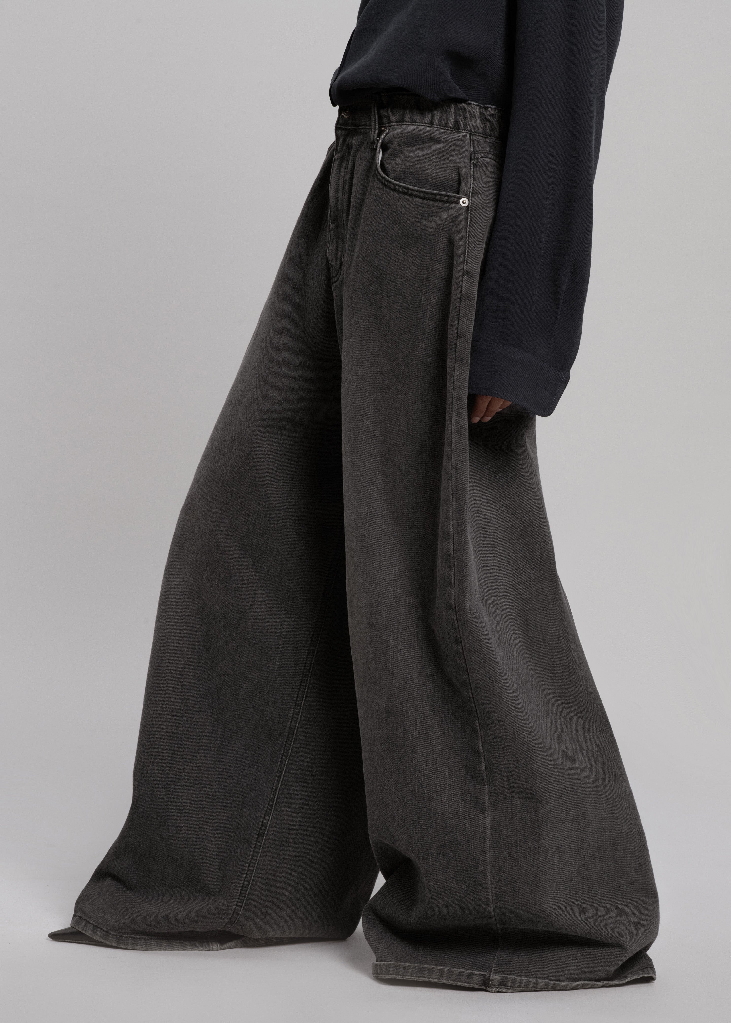 Sasha Wide Leg Jeans - Dark Grey - 2