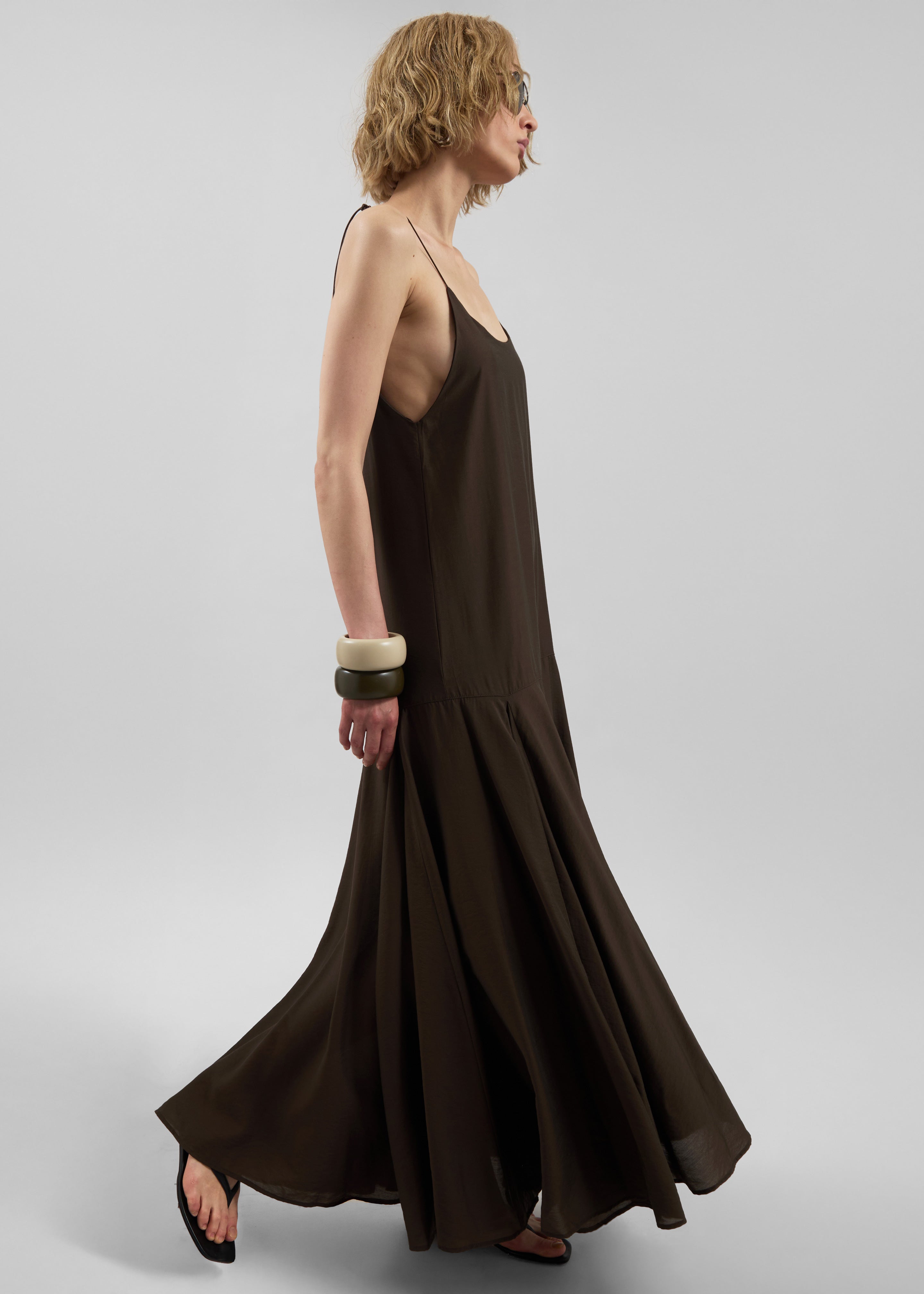 Savenay Drop-Waist Maxi Dress - Brown - 4
