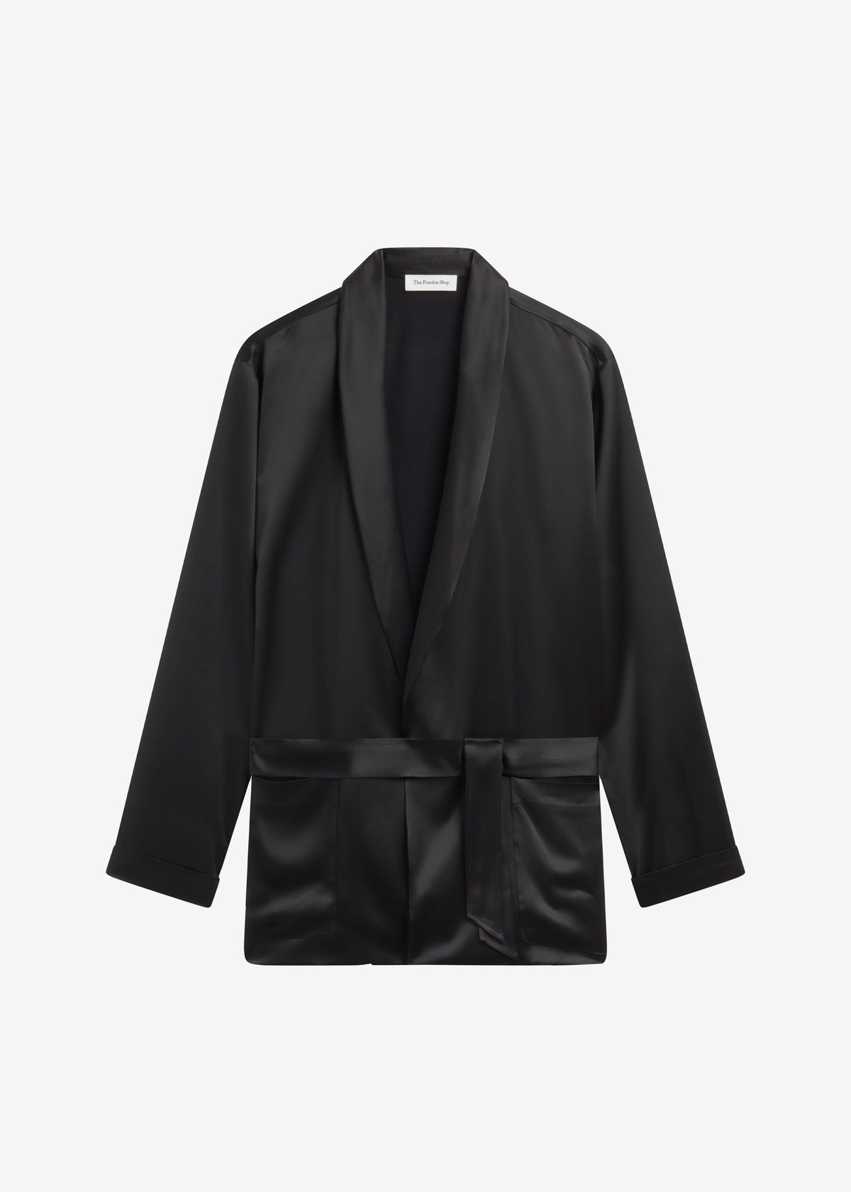 Scarlett Satin Kimono Jacket - Black - 6