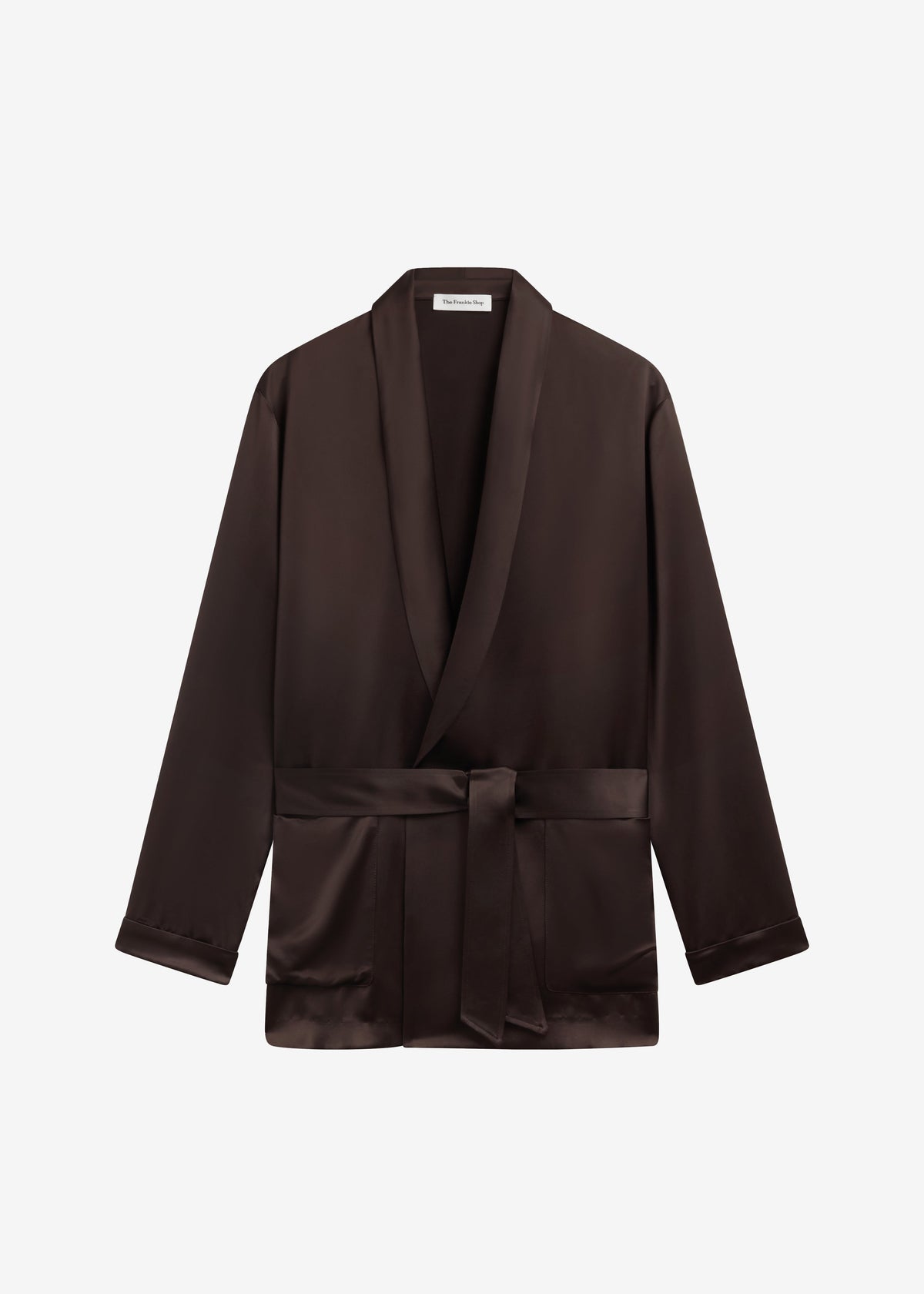 Scarlett Satin Kimono Jacket - Brown - 8